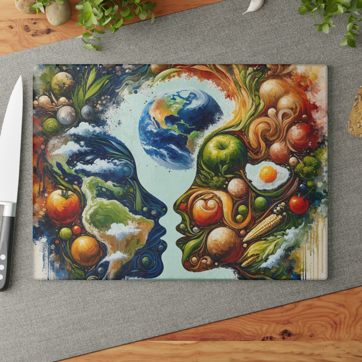 Earthly Dialogue Feast Glass Cutting Board