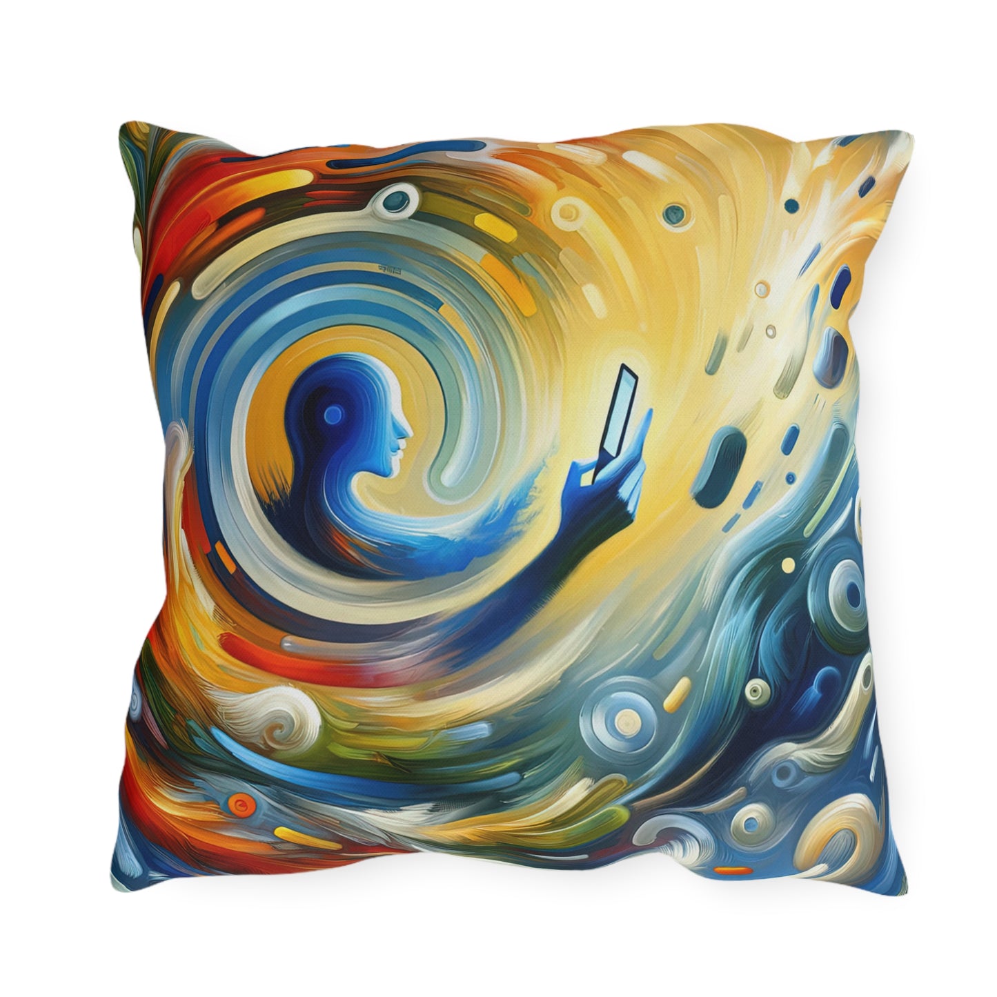 Swipe Connection Tachism Outdoor Pillows