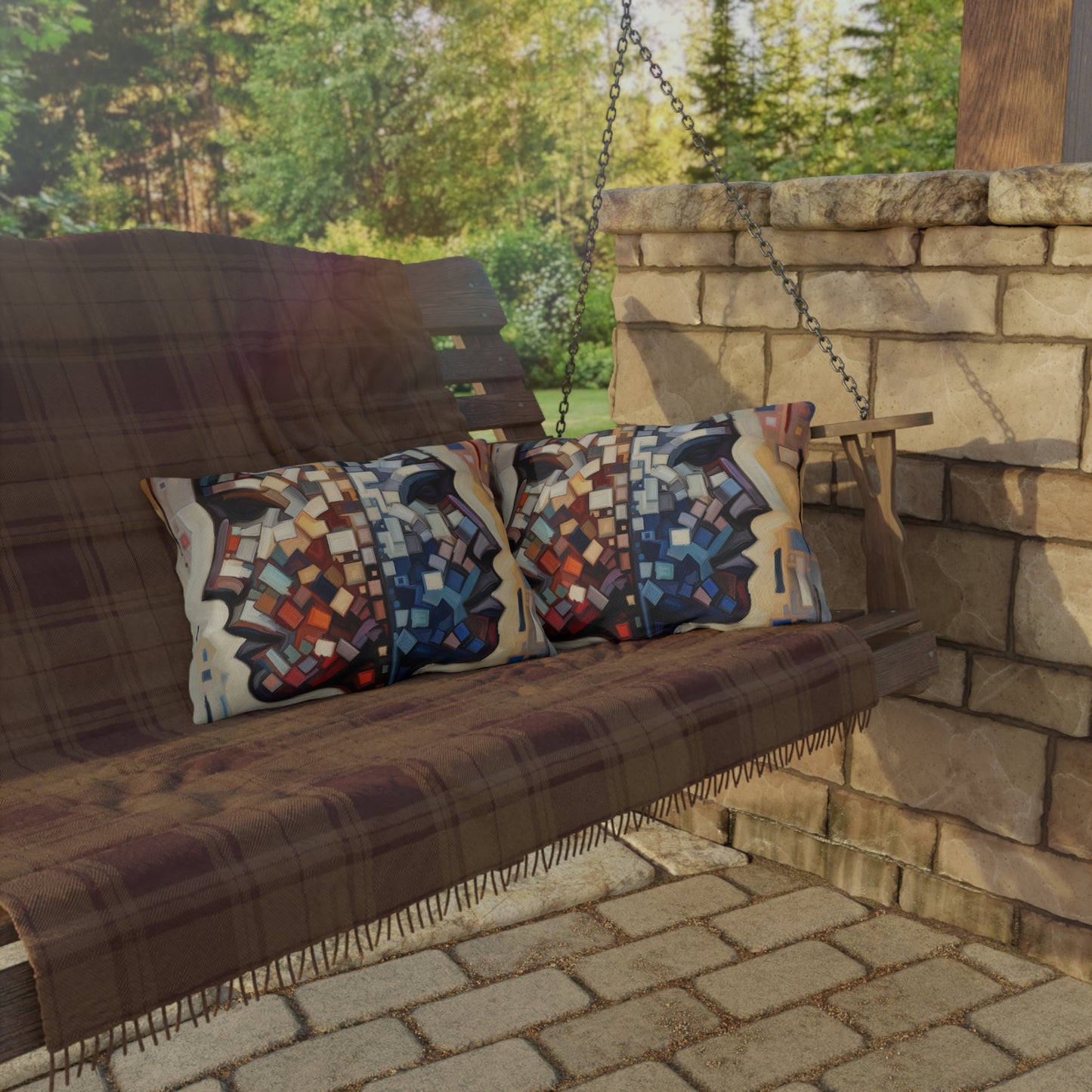 Identity Tachism Intersection Outdoor Pillows