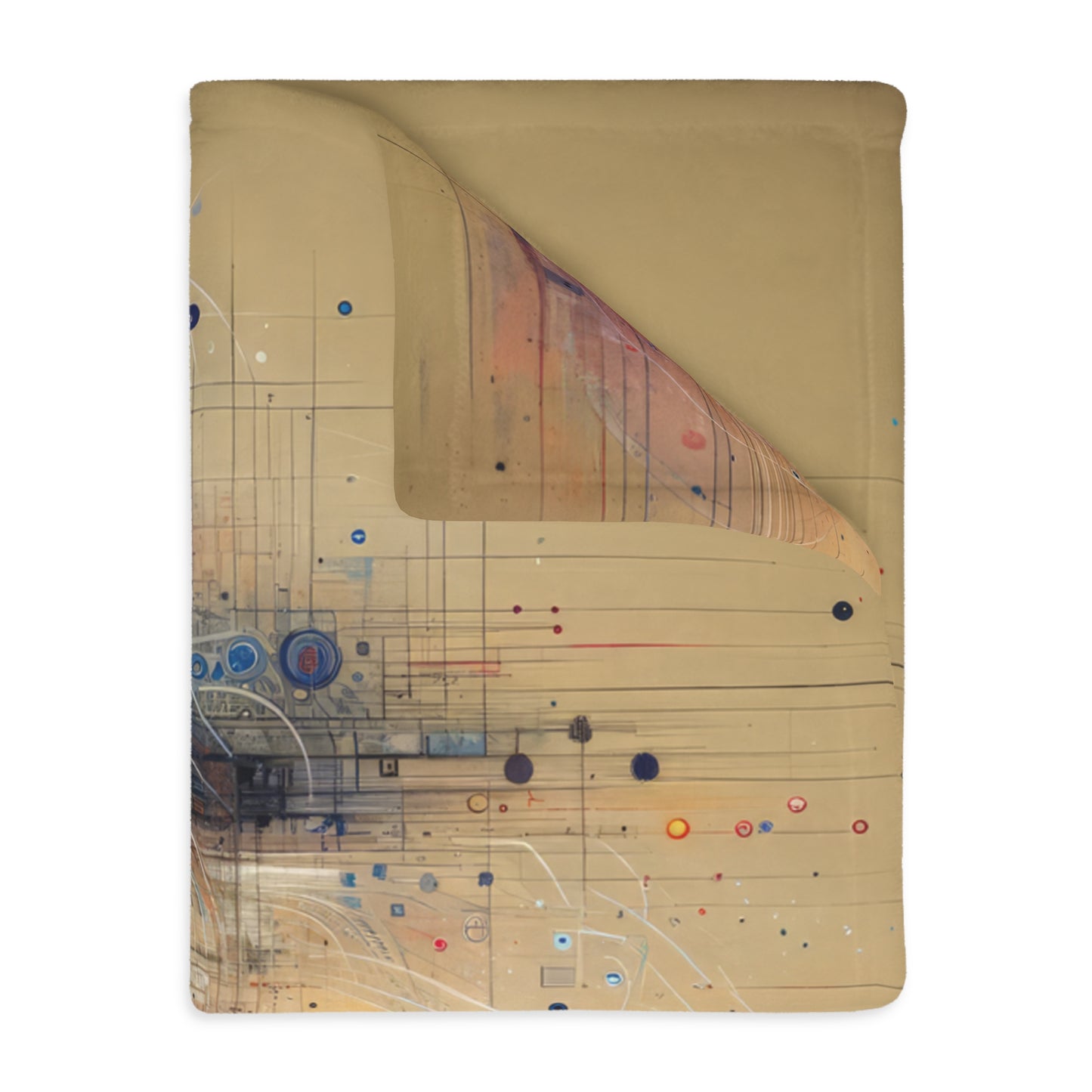 Digital Rhythmic Architecture Velveteen Microfiber Blanket (Two-sided print)