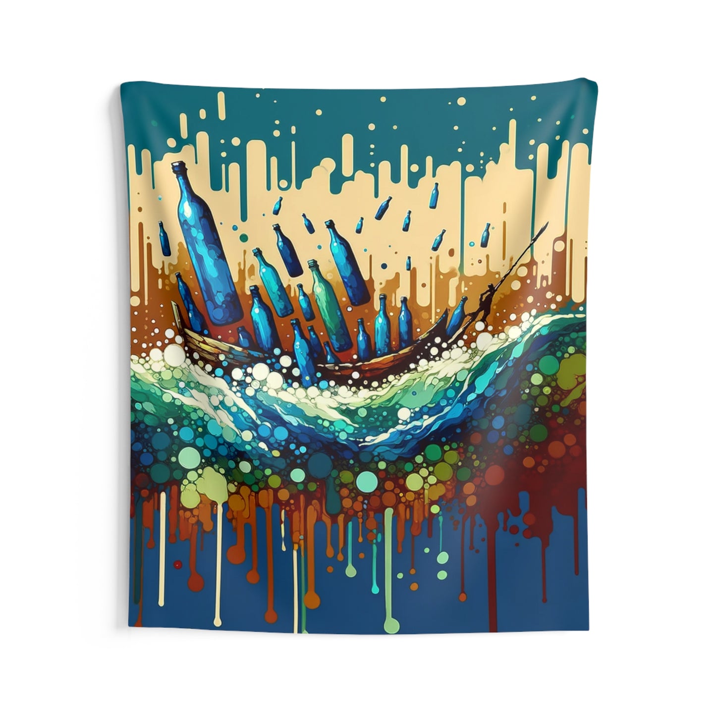 Oceanic Bottle Rescue Indoor Wall Tapestries