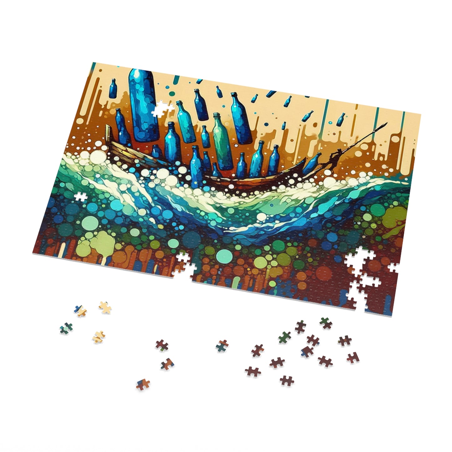 Oceanic Bottle Rescue Jigsaw Puzzle (30, 110, 252, 500,1000-Piece)