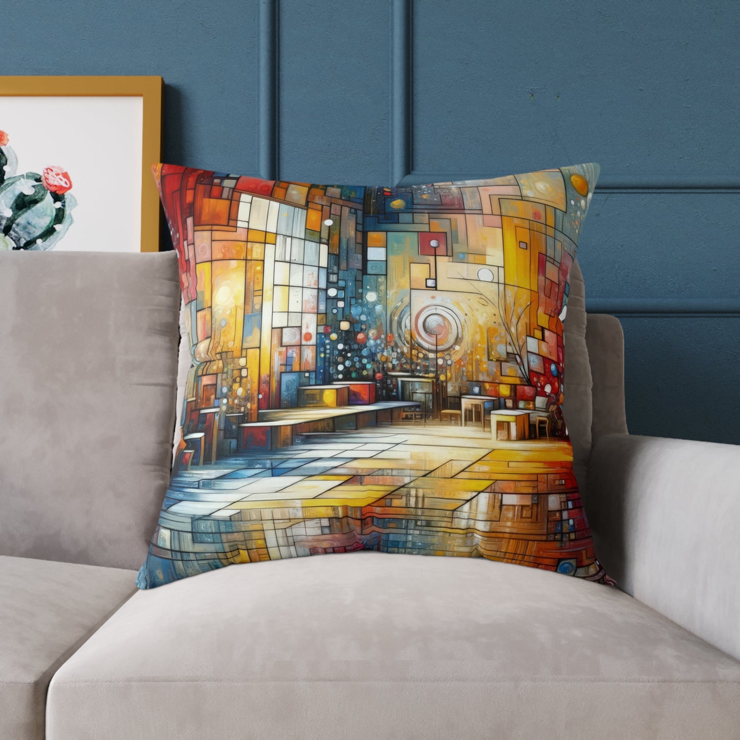 Reflective Habitation Art Spun Polyester Pillow