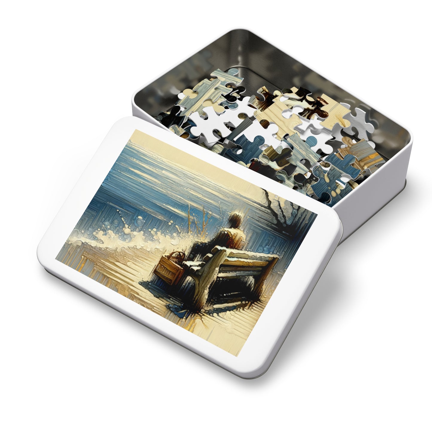 Seaside Solitude Tachism Jigsaw Puzzle (30, 110, 252, 500,1000-Piece)