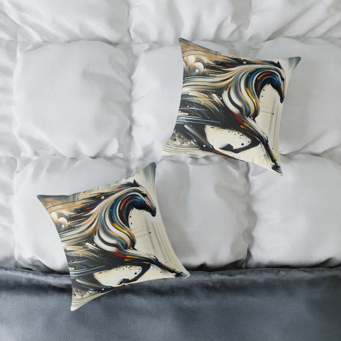Hyperlinked Horsepower Gallop Spun Polyester Pillow