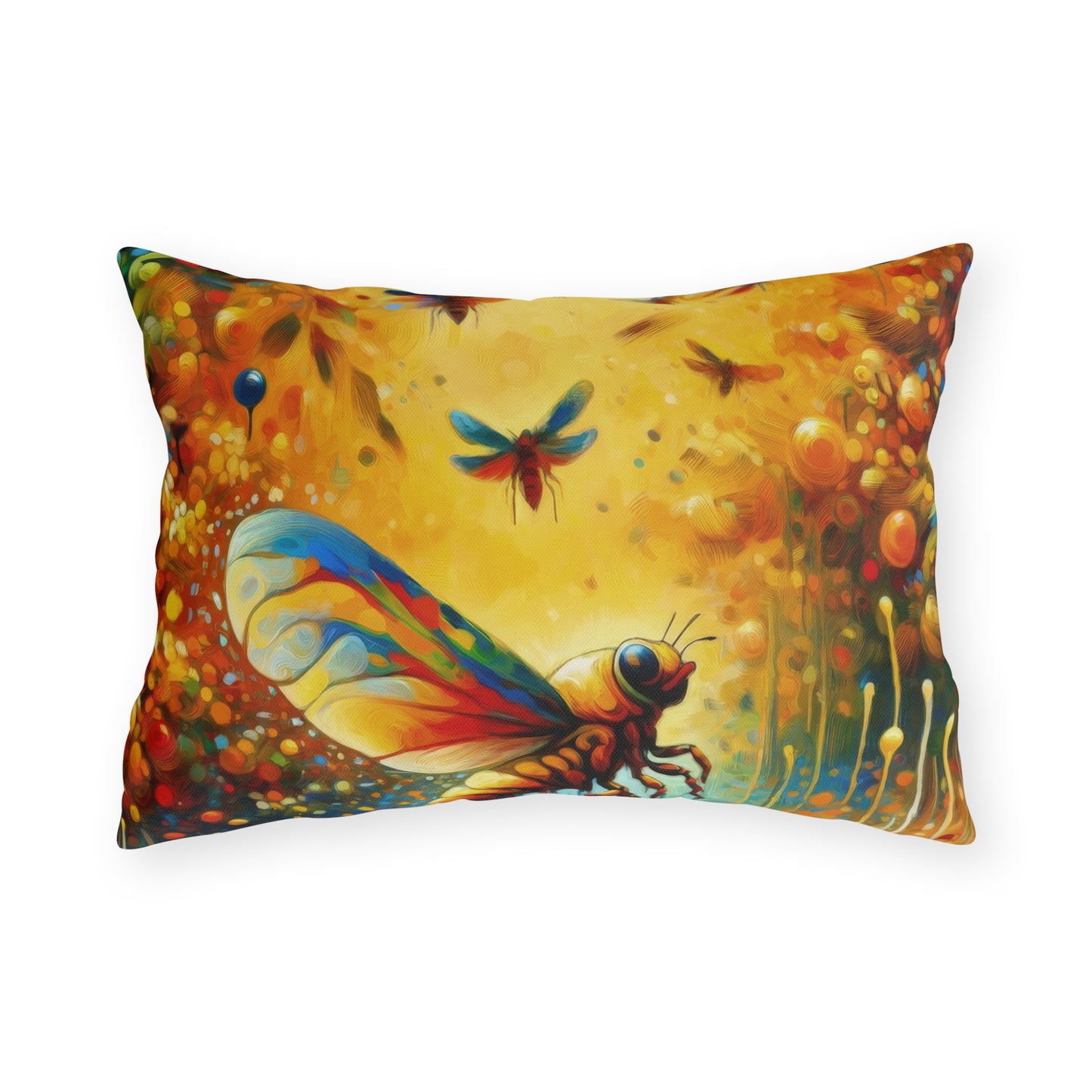 Seasonal Cicada Vibrance Outdoor Pillows