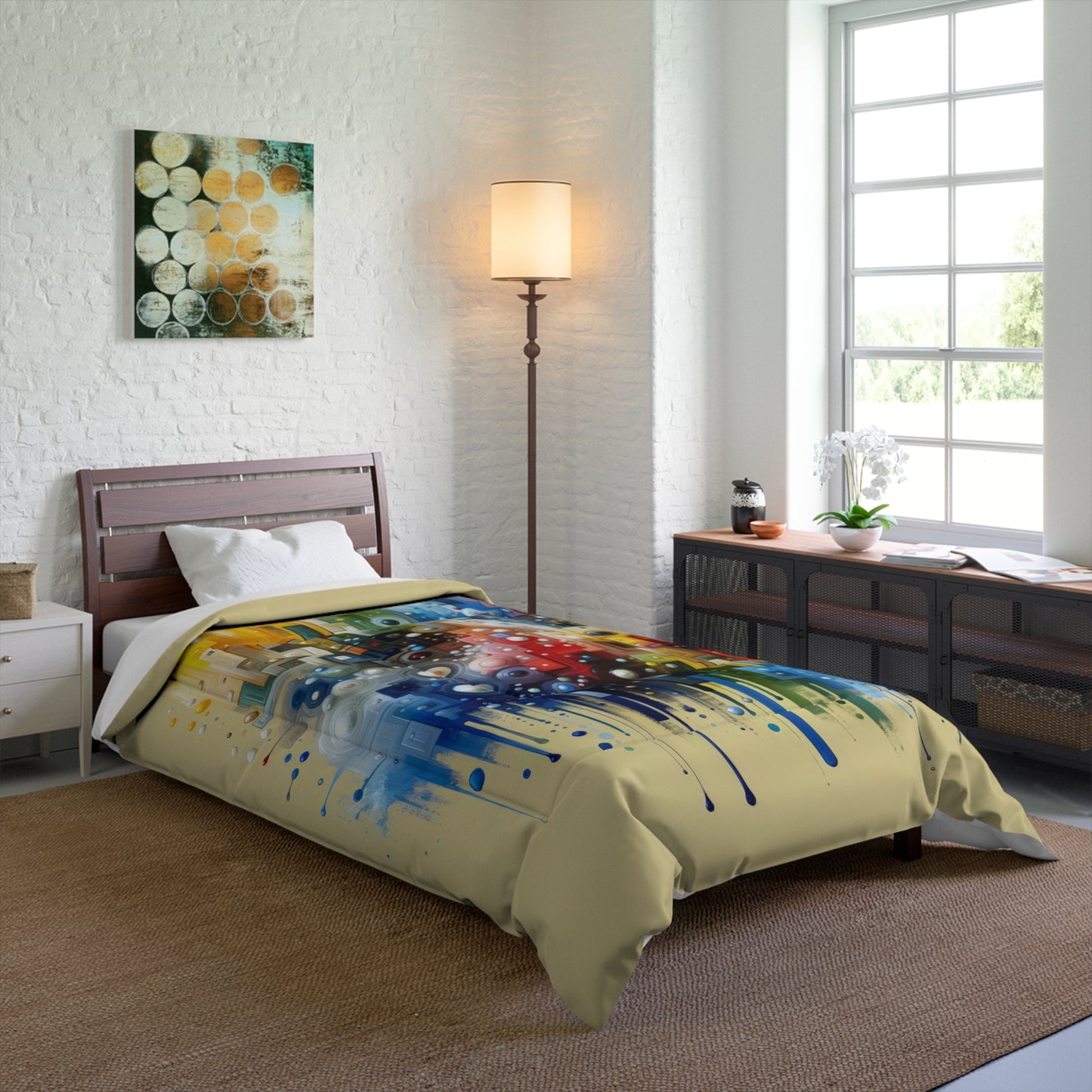 Connected Chromatic Tachism Comforter