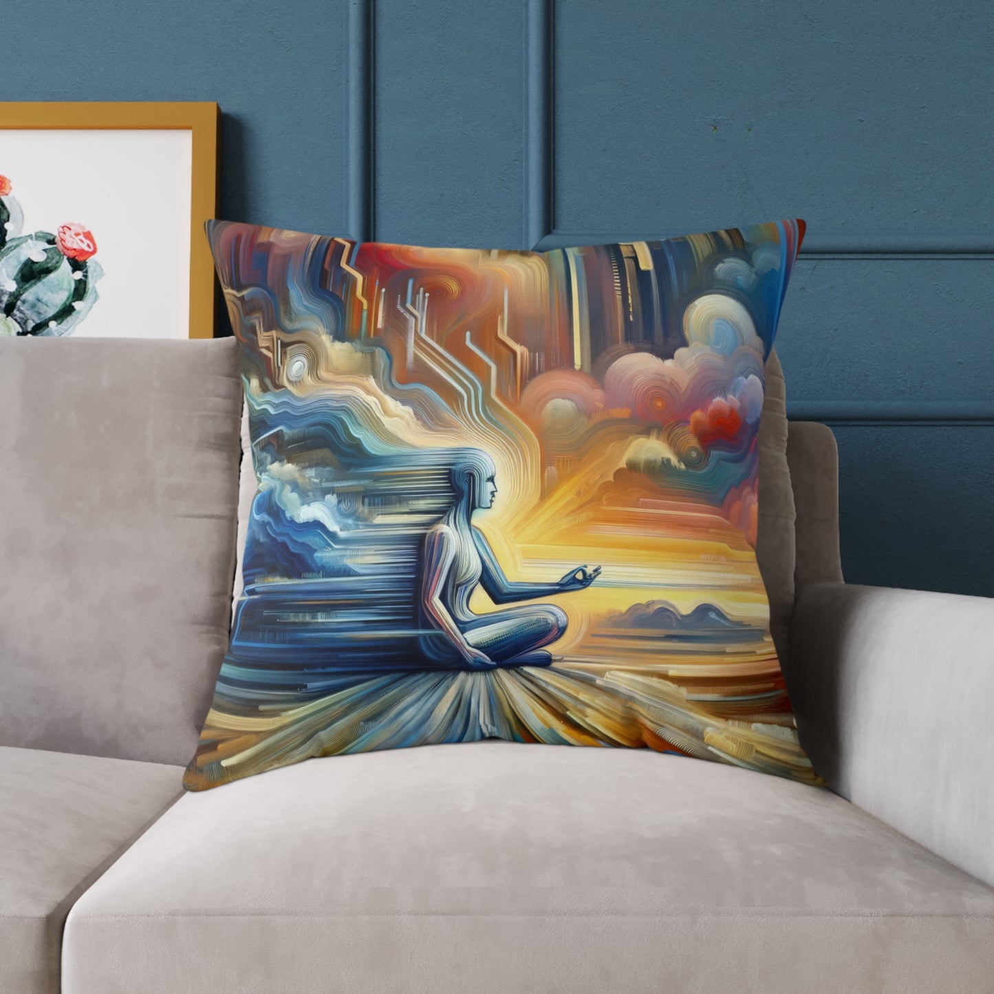 Eternal Digital Meditation Spun Polyester Pillow