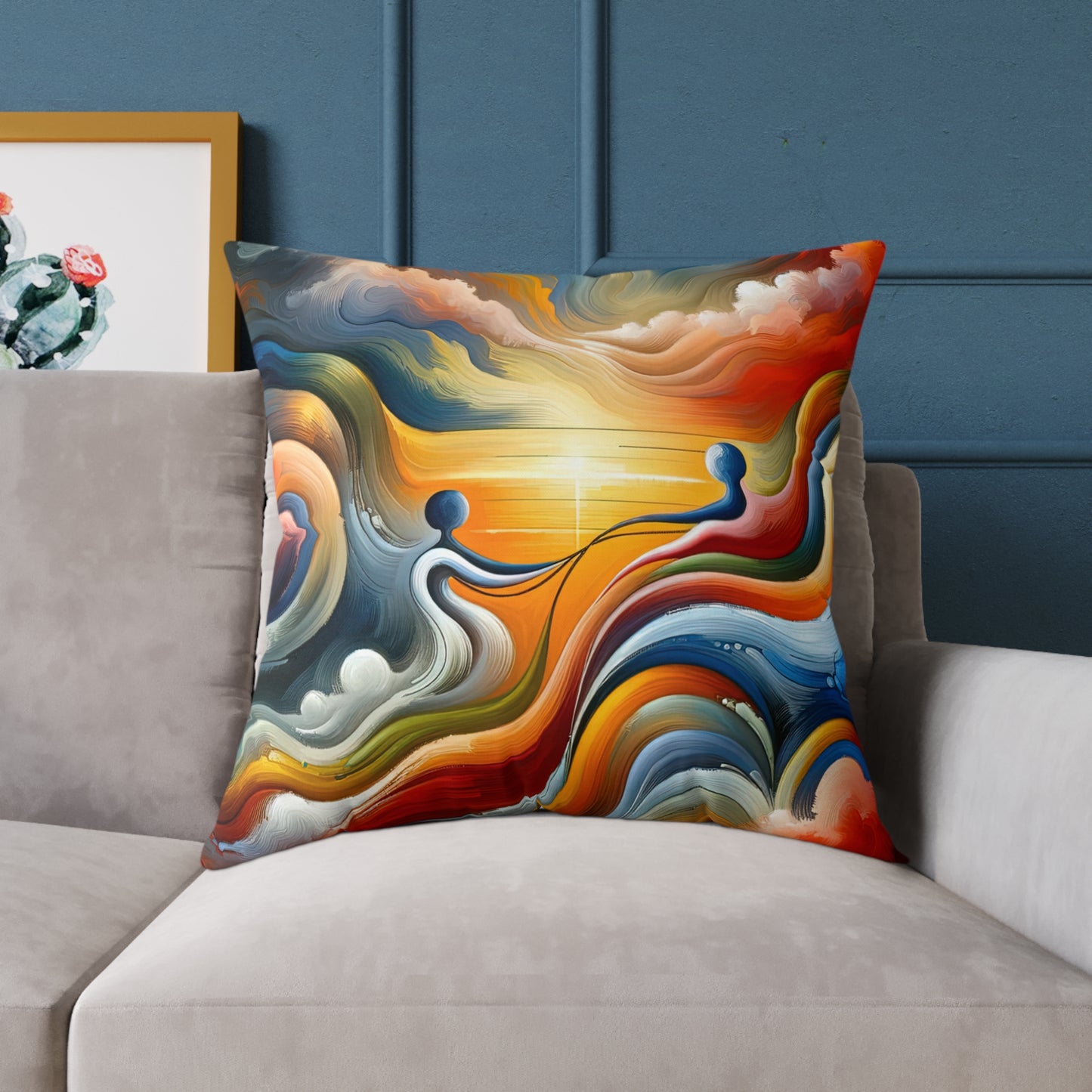Empathetic Lifeline Abstract Spun Polyester Pillow