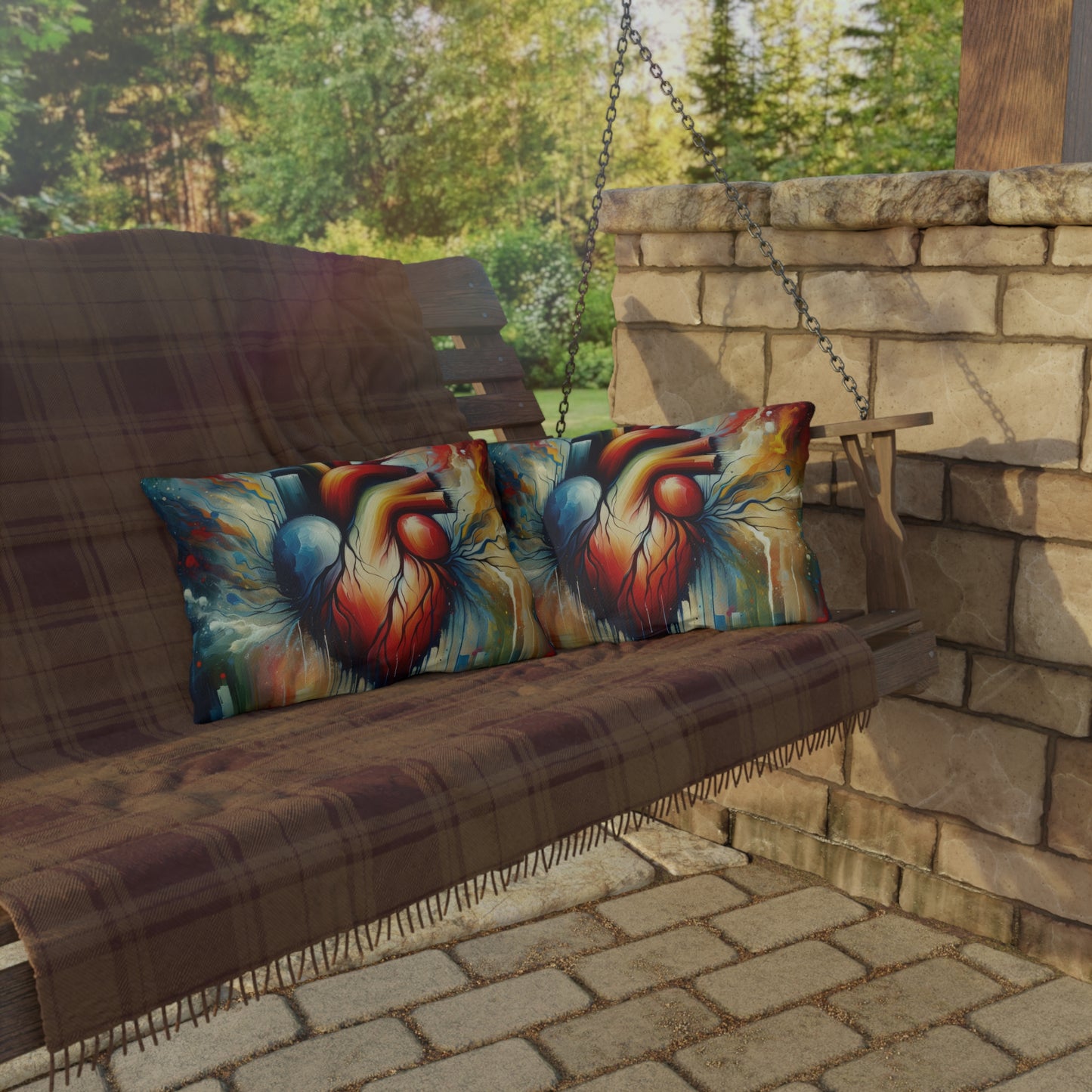 Humanity Heart Unveiled Outdoor Pillows