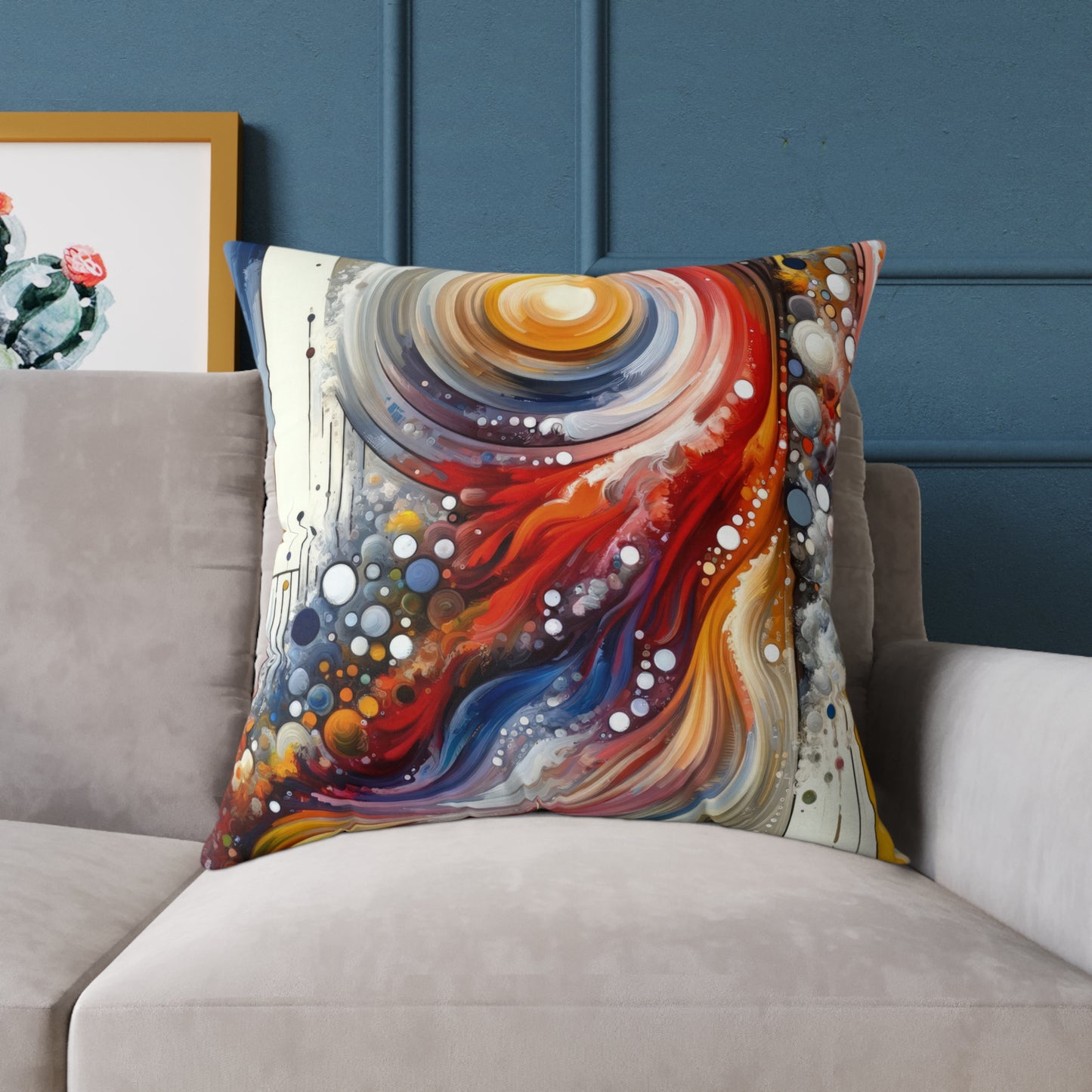 Harmonic Swirl Elegance Spun Polyester Pillow