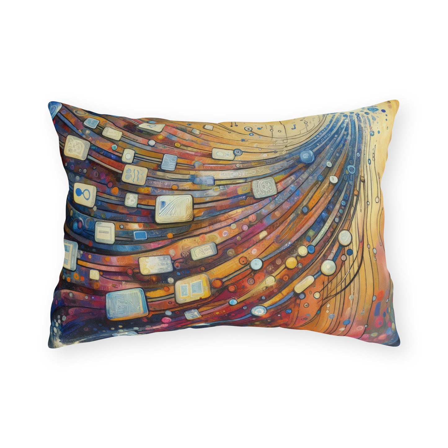 Digital Tapestry Weaving Outdoor Pillows