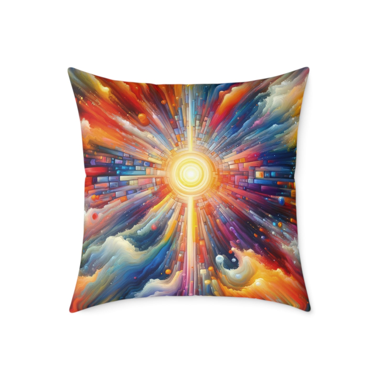 Kaleidoscopic Tachism Breath Spun Polyester Pillow