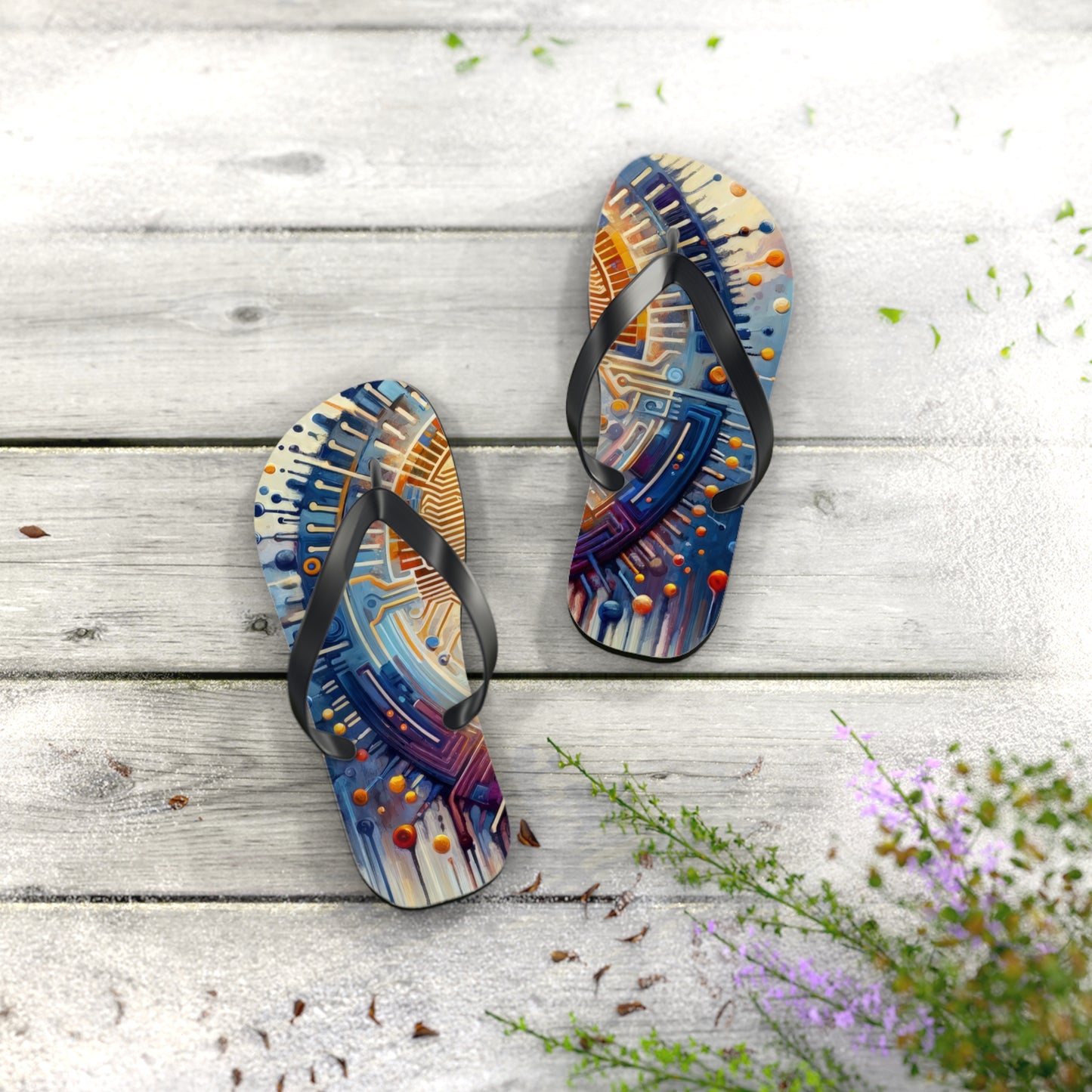 Meditative Technological Fusion Flip Flops