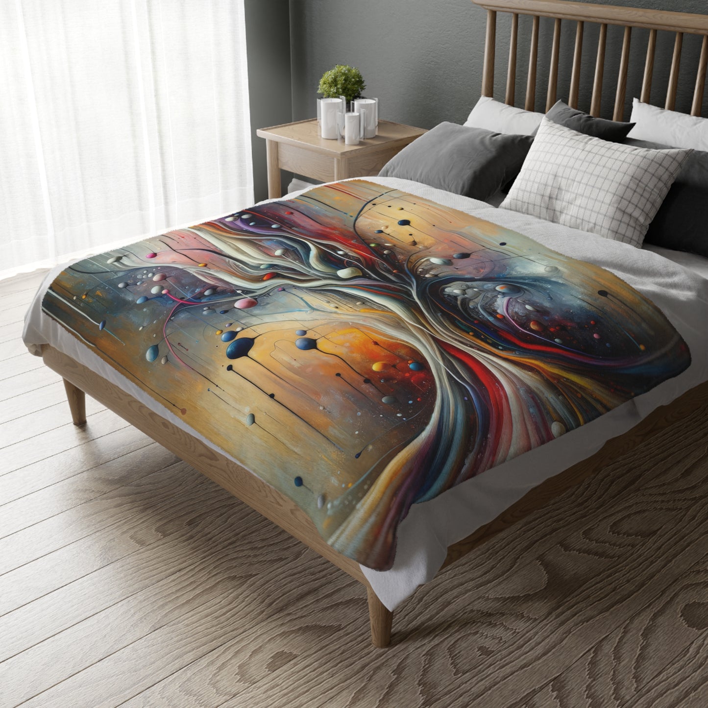 Invisible Threads Influence Velveteen Microfiber Blanket (Two-sided print)