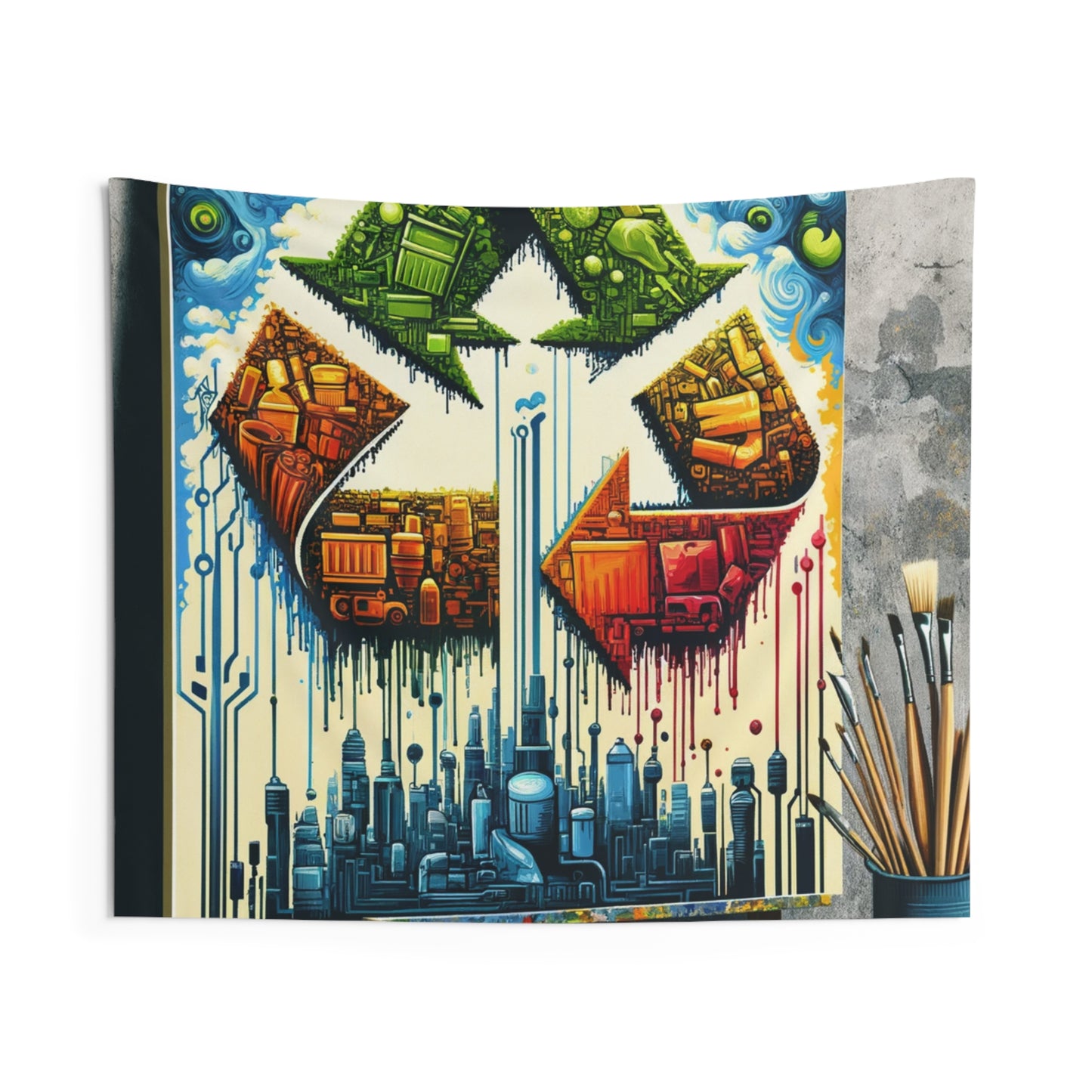 Upcycling Lifecycle Artistry Indoor Wall Tapestries