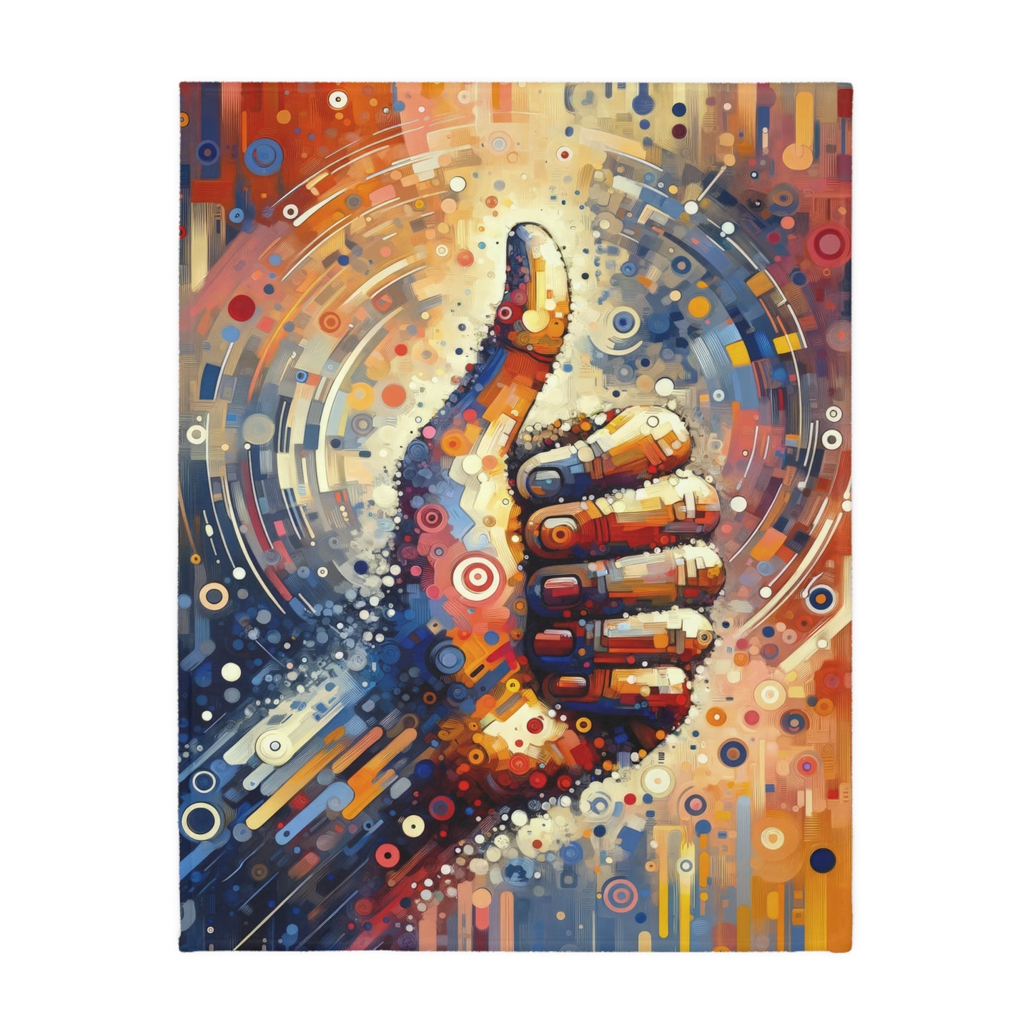 Digital Gratitude Nod Velveteen Microfiber Blanket (Two-sided print)