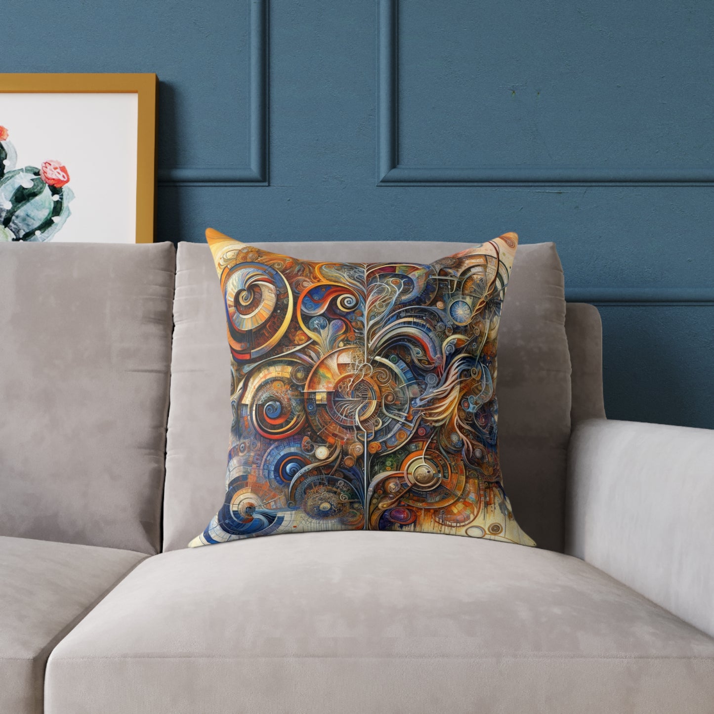 Ethos Web Abstract Spun Polyester Pillow
