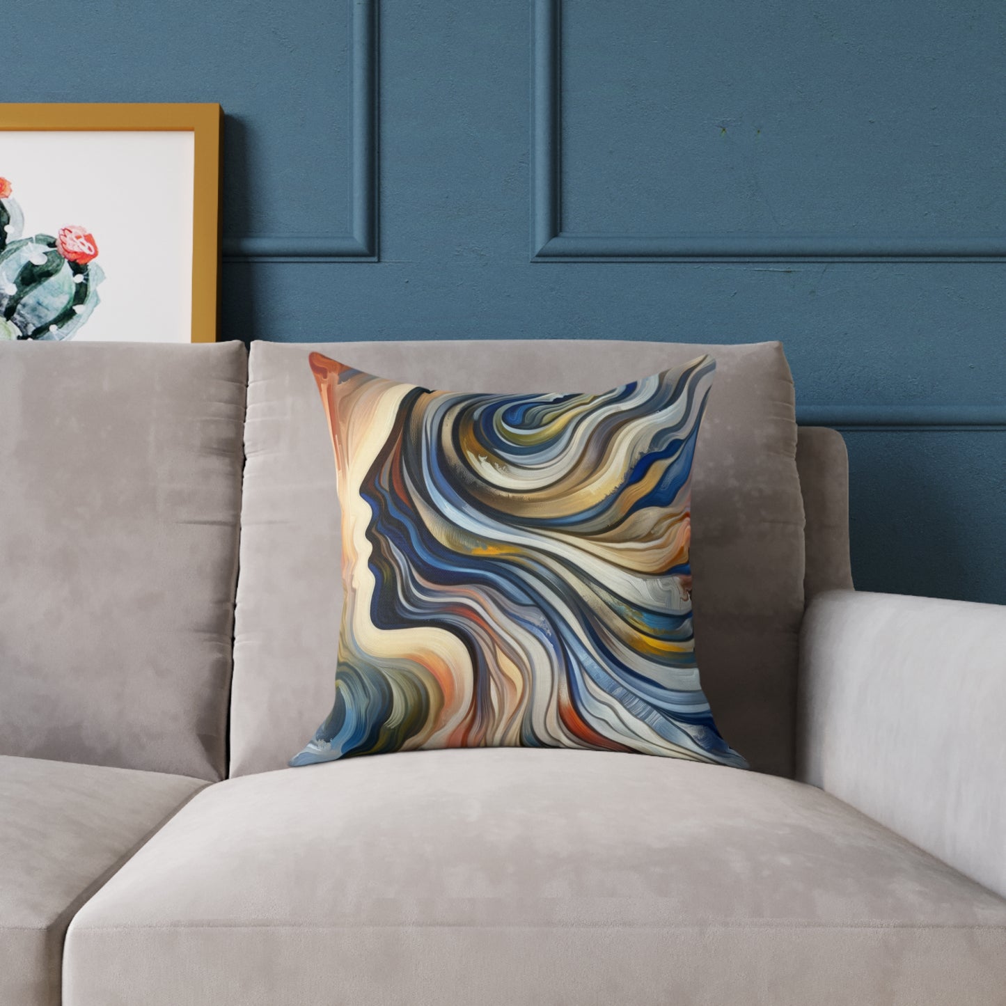 Diplomatic Emotional Currents Spun Polyester Pillow