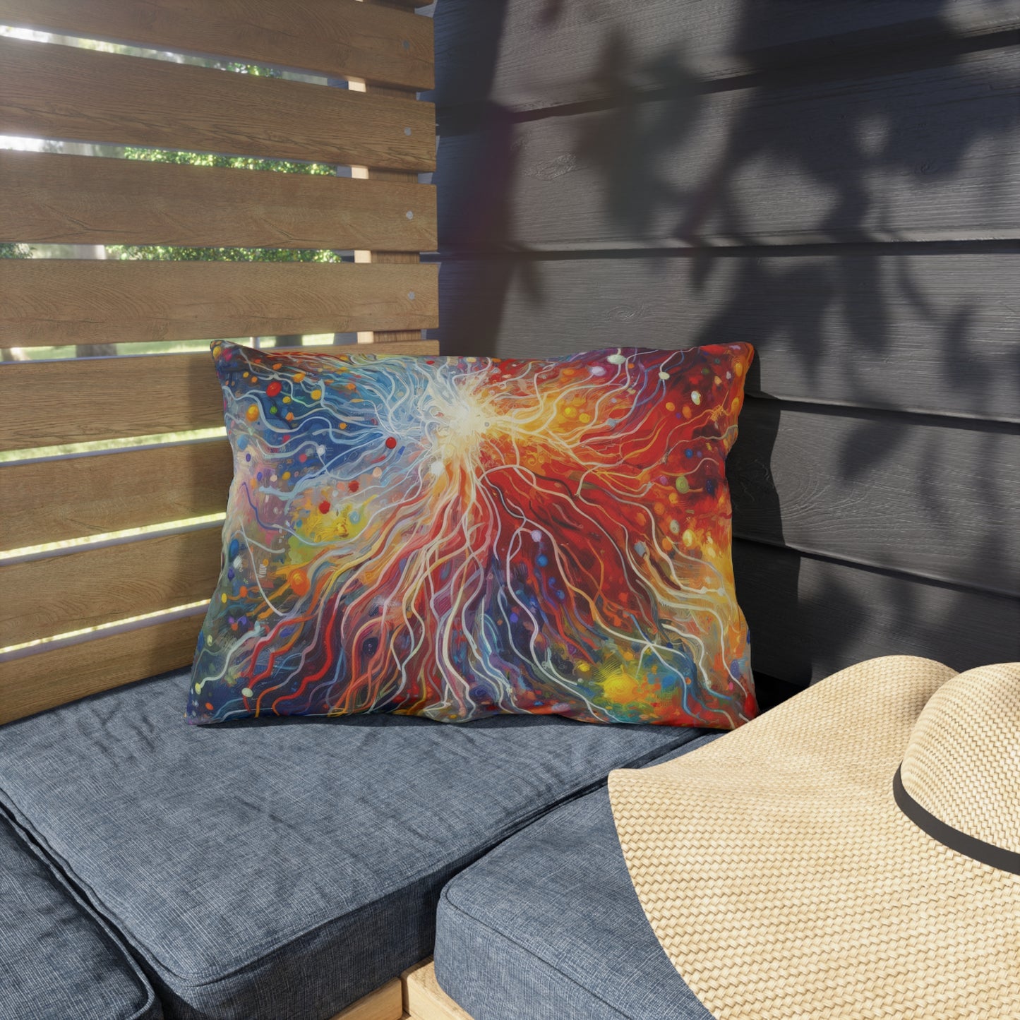 Emotive Yarn Explosion Outdoor Pillows