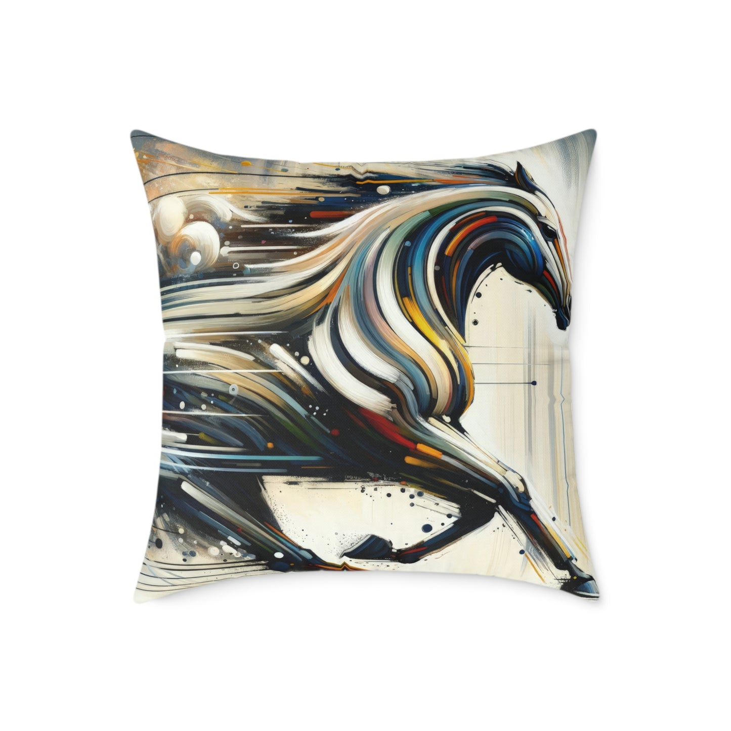 Hyperlinked Horsepower Gallop Spun Polyester Pillow