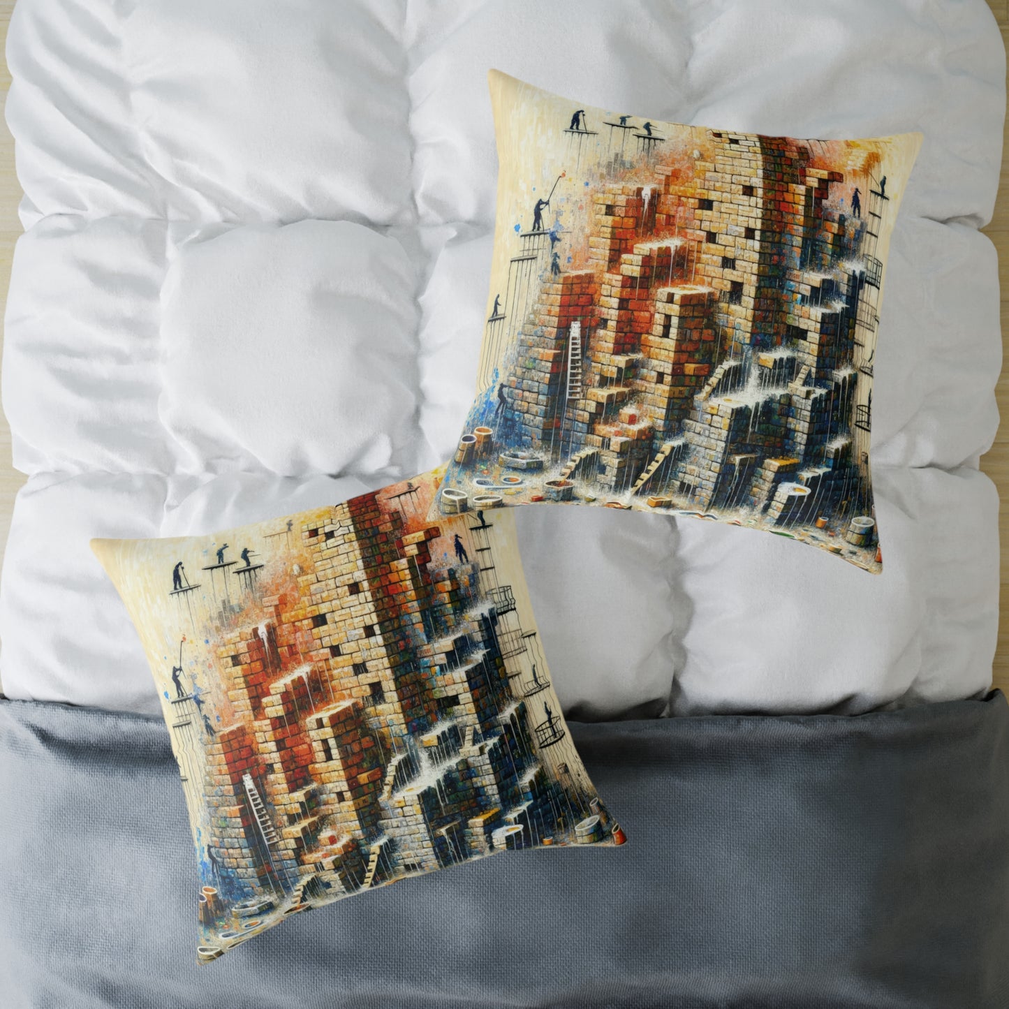 Actions Constructing Society Spun Polyester Pillow