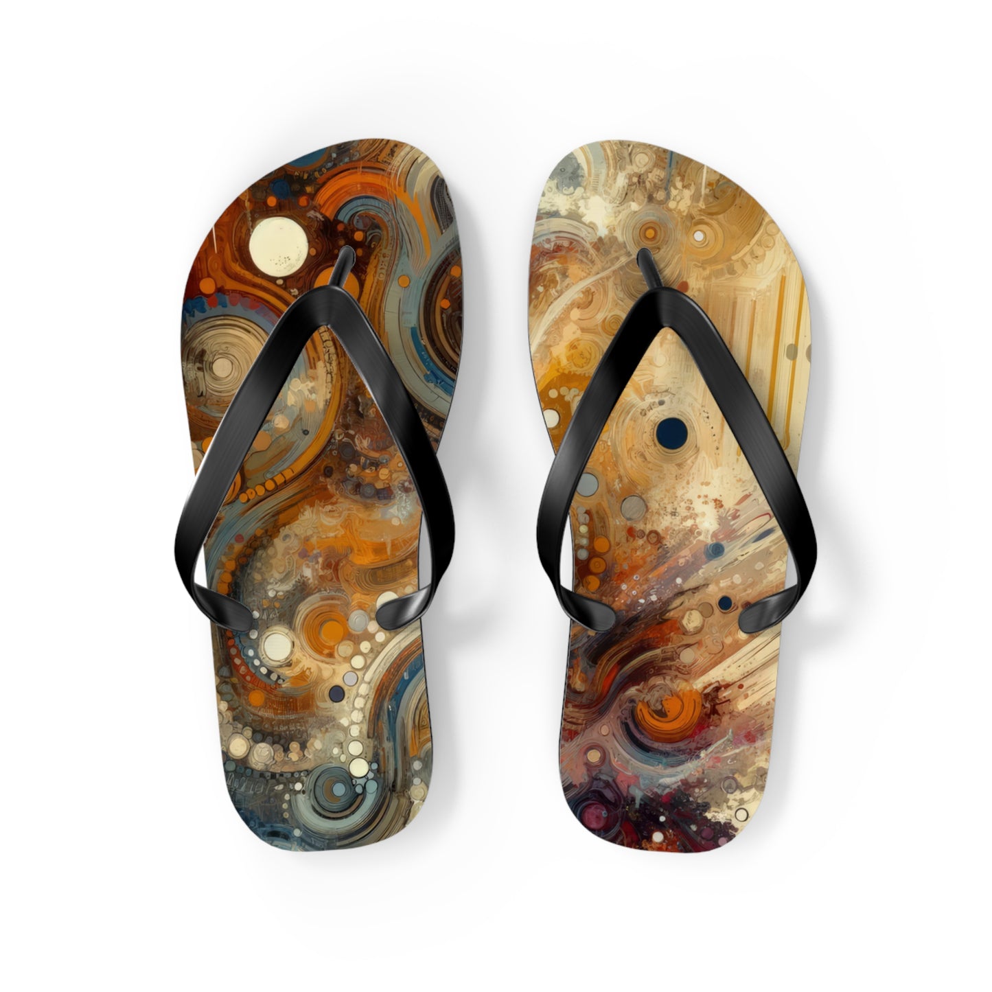 Dynamic Cultural Mosaic Flip Flops
