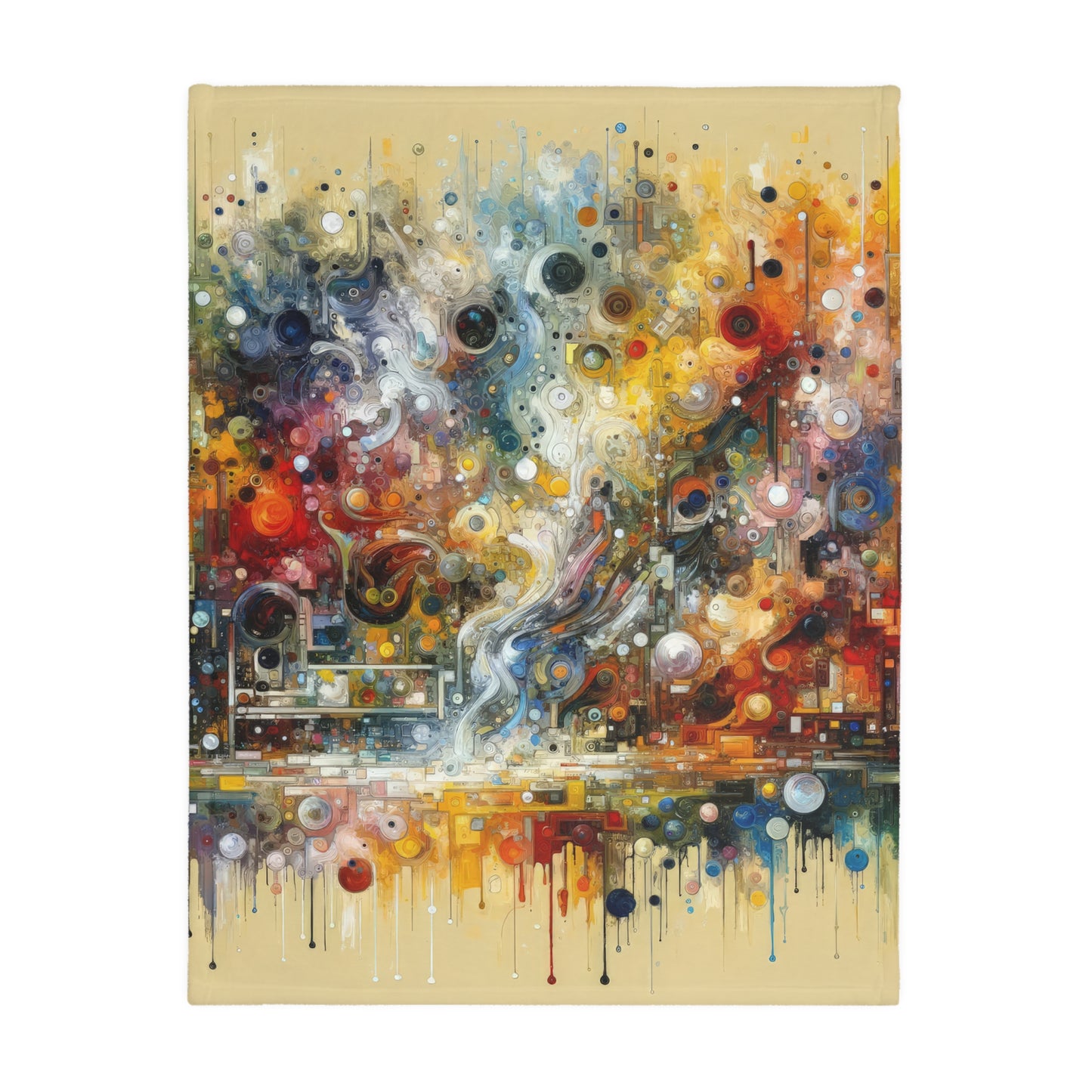 Perception Mosaic Abstract Velveteen Microfiber Blanket (Two-sided print)