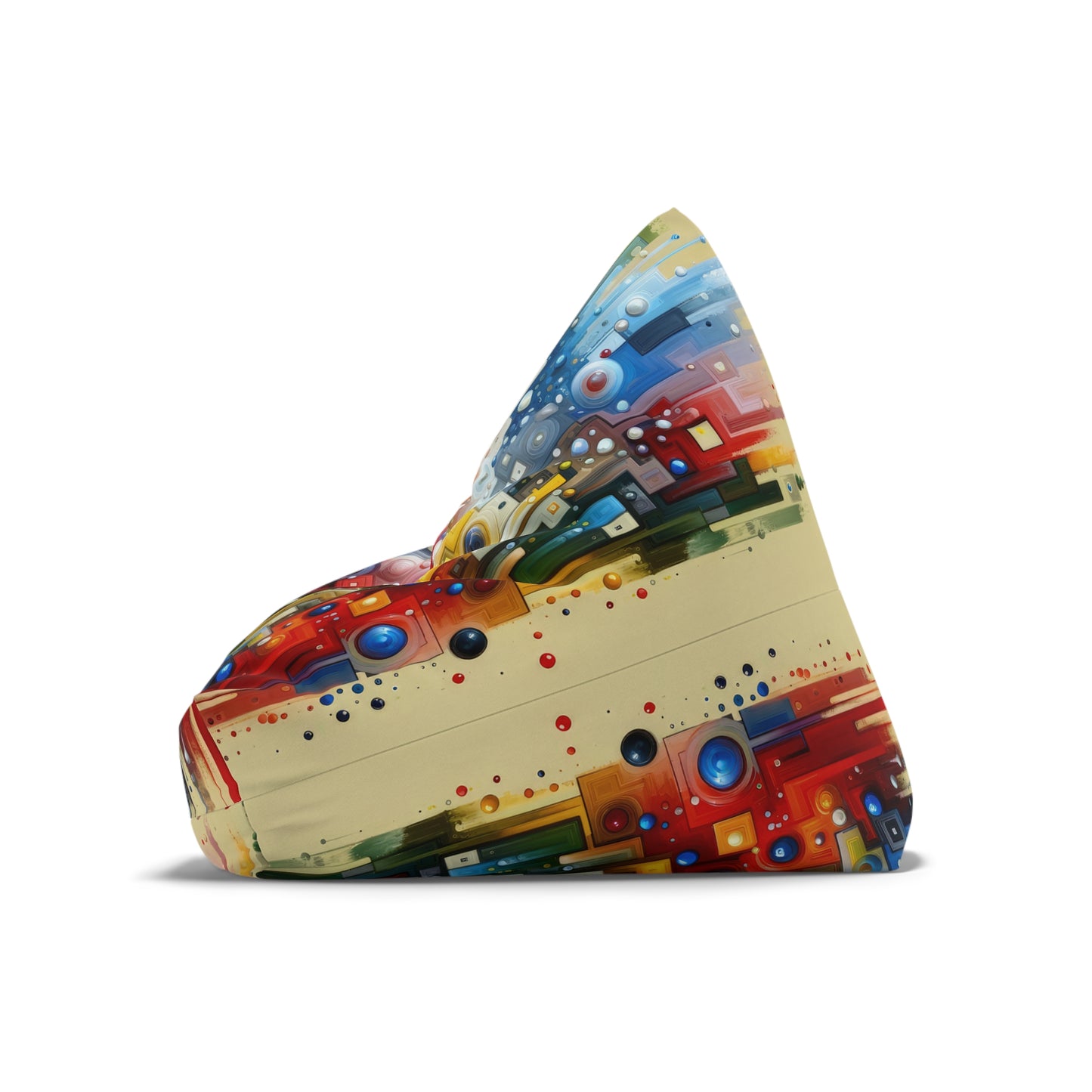 Connected Chromatic Tachism Bean Bag Chair Cover