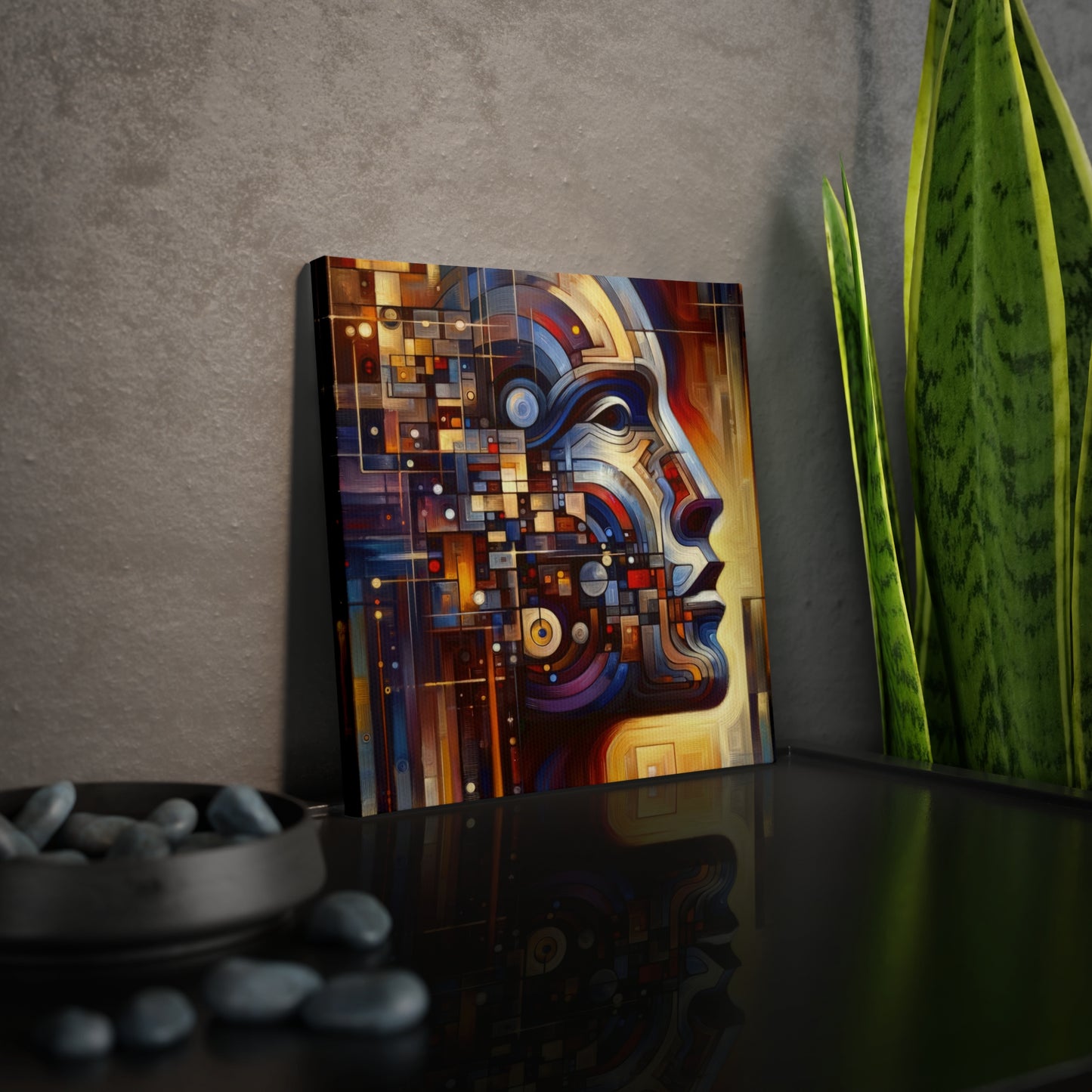 Reflective Tachism Shield Canvas Photo Tile