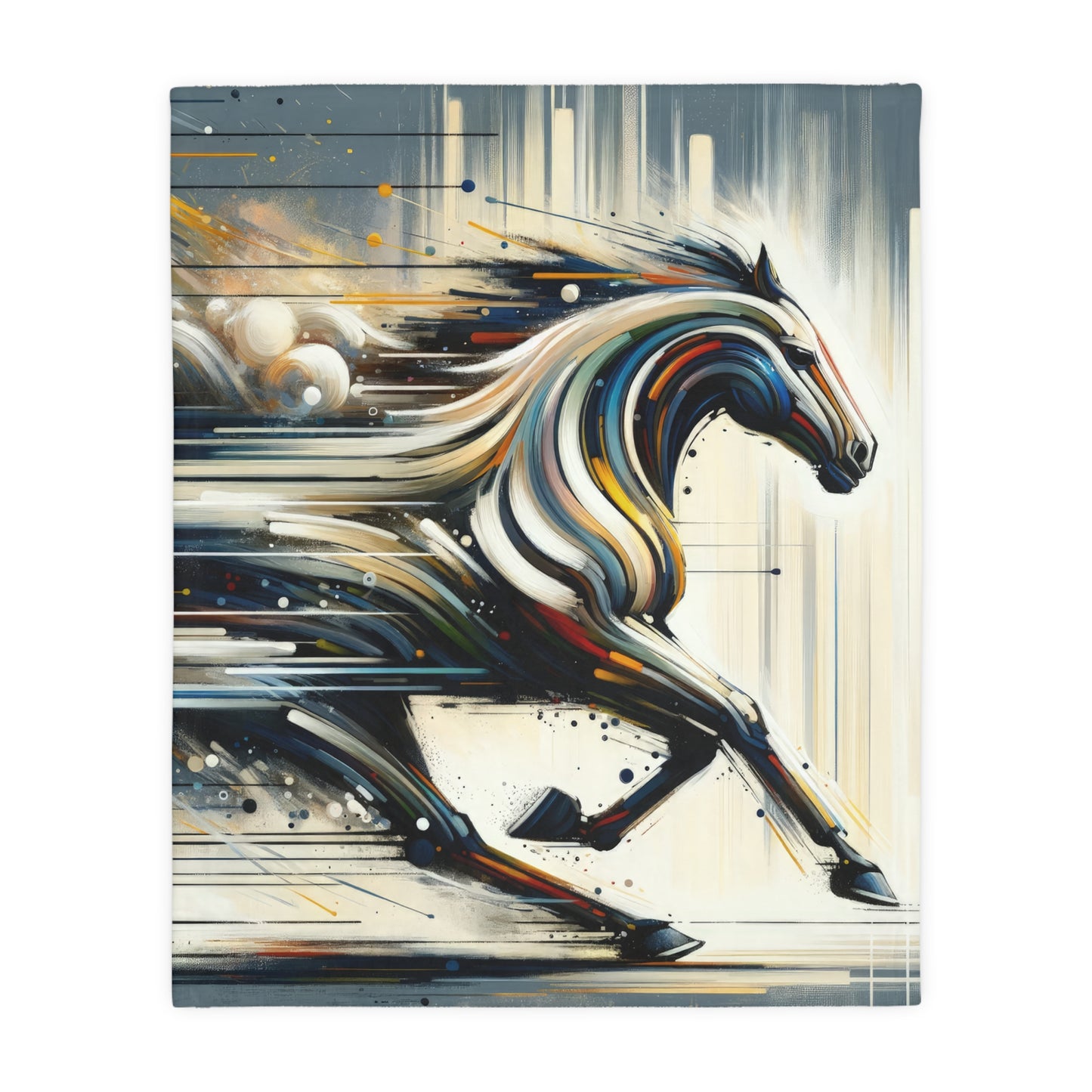 Hyperlinked Horsepower Gallop Velveteen Microfiber Blanket (Two-sided print)