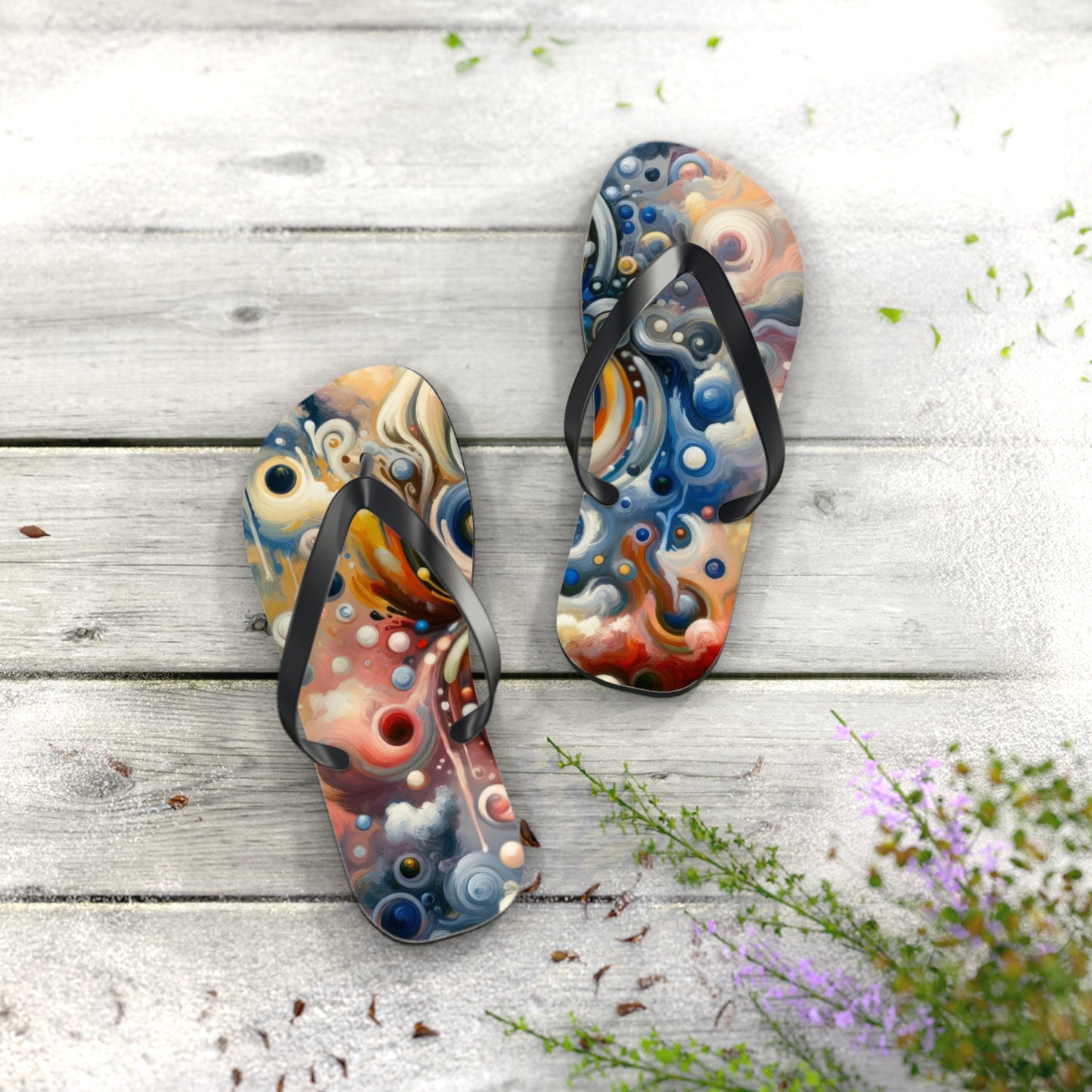 Paradoxical Embrace Tachism Flip Flops