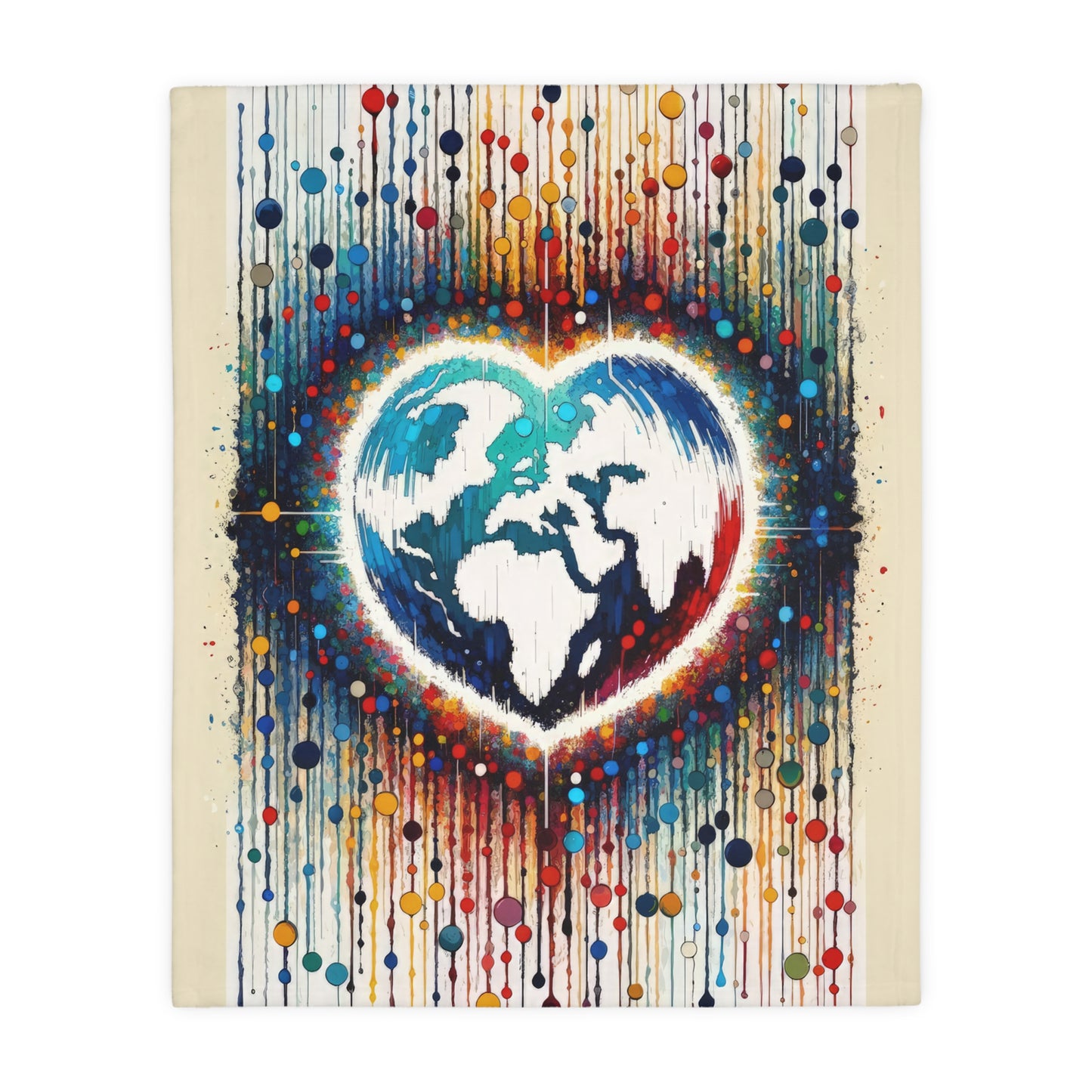 Heartbeats Synchronizing Peace Velveteen Microfiber Blanket (Two-sided print)