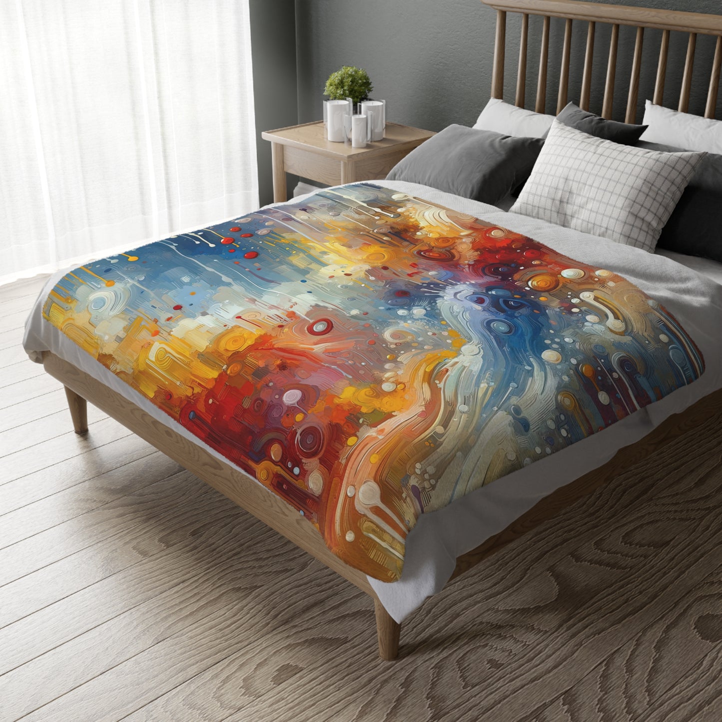 Joyous Effortless Exhale Velveteen Microfiber Blanket (Two-sided print)