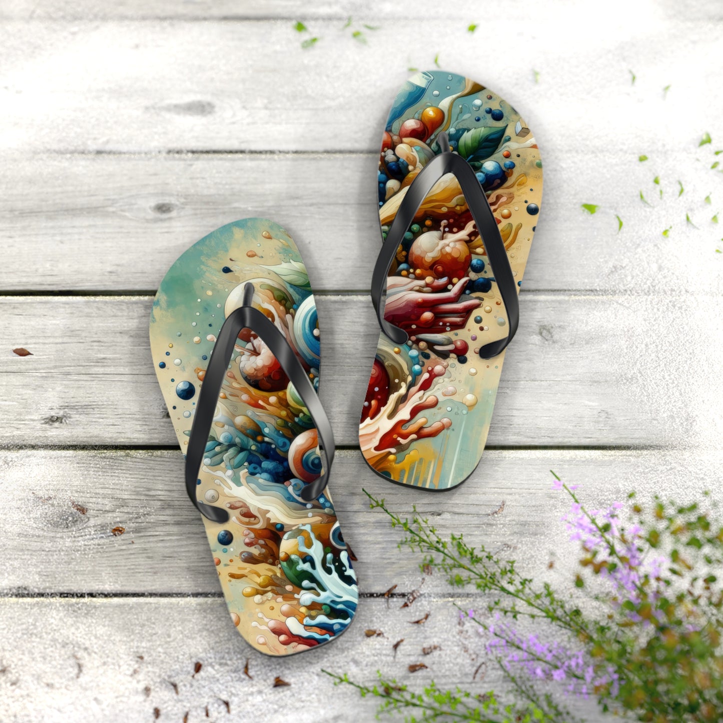 Nourishing Tachism Symphony Flip Flops