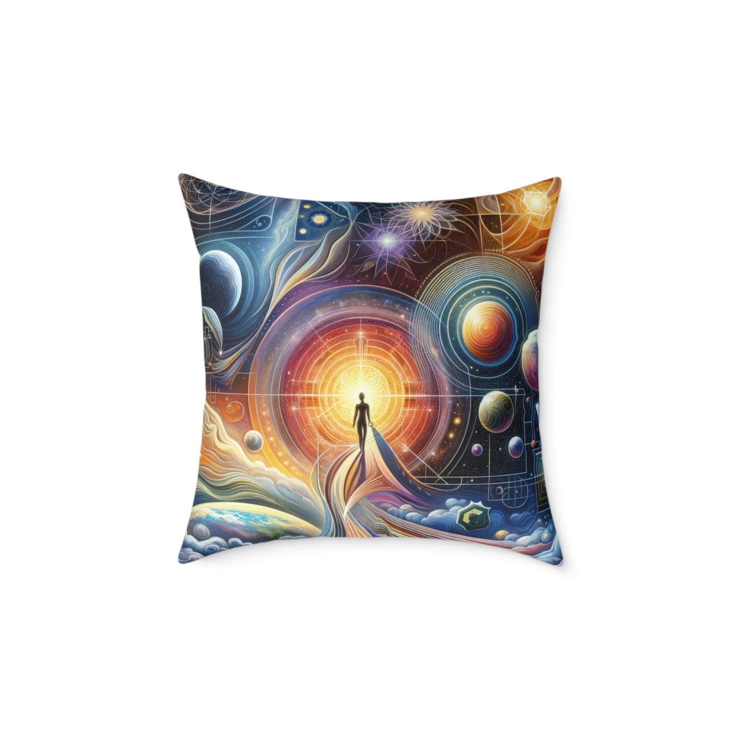 Unified Cosmic Alignment Spun Polyester Pillow