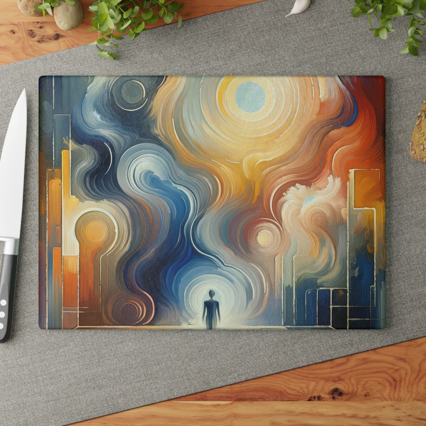 Spiritual Tranquil Sanctuary Glass Cutting Board