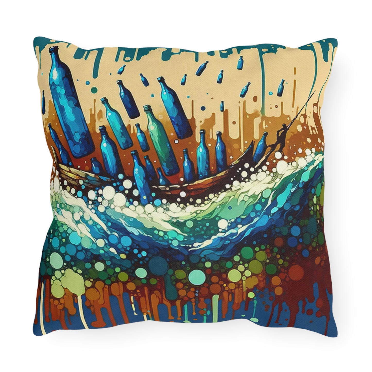 Oceanic Bottle Rescue Outdoor Pillows