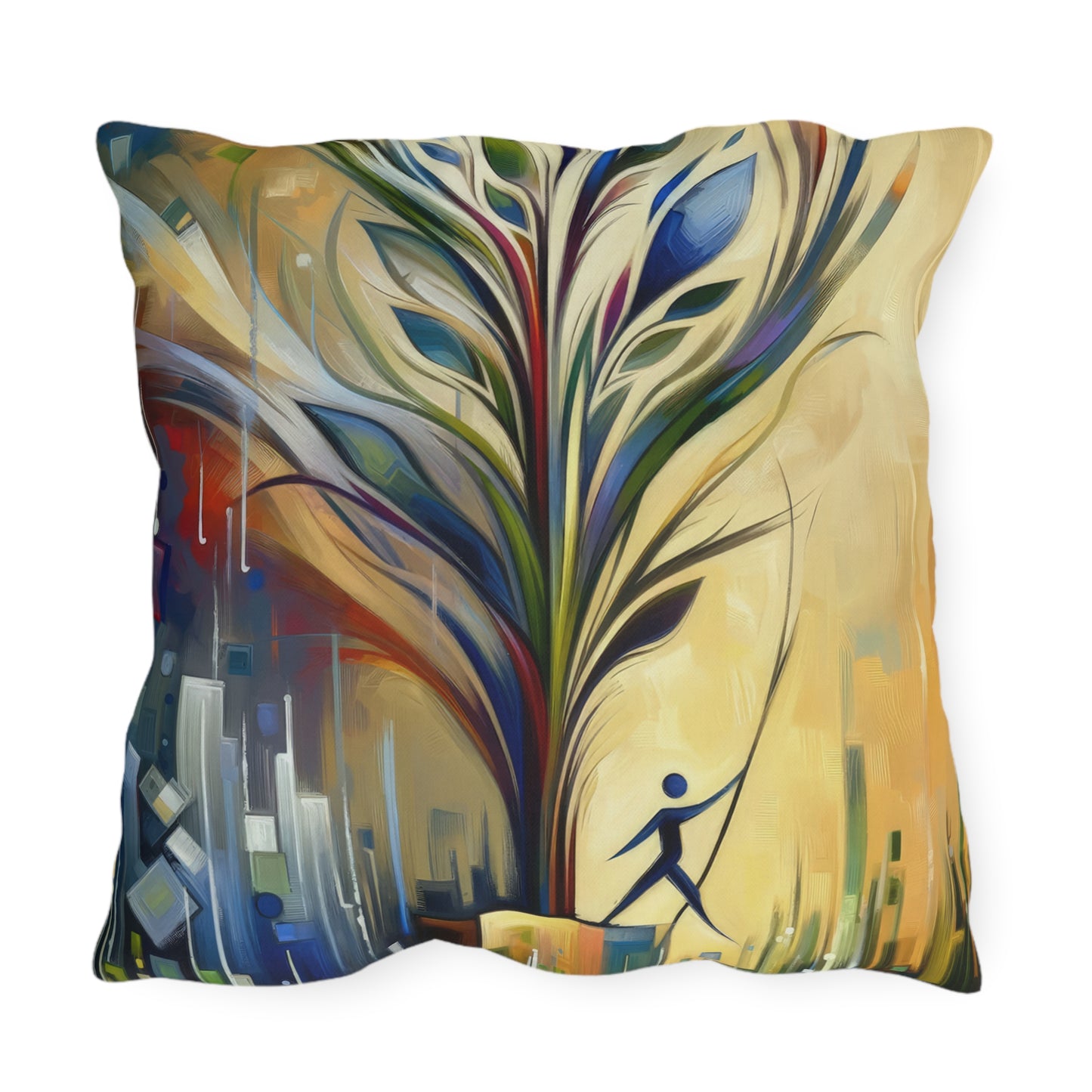 Pruning Distraction Tachism Outdoor Pillows