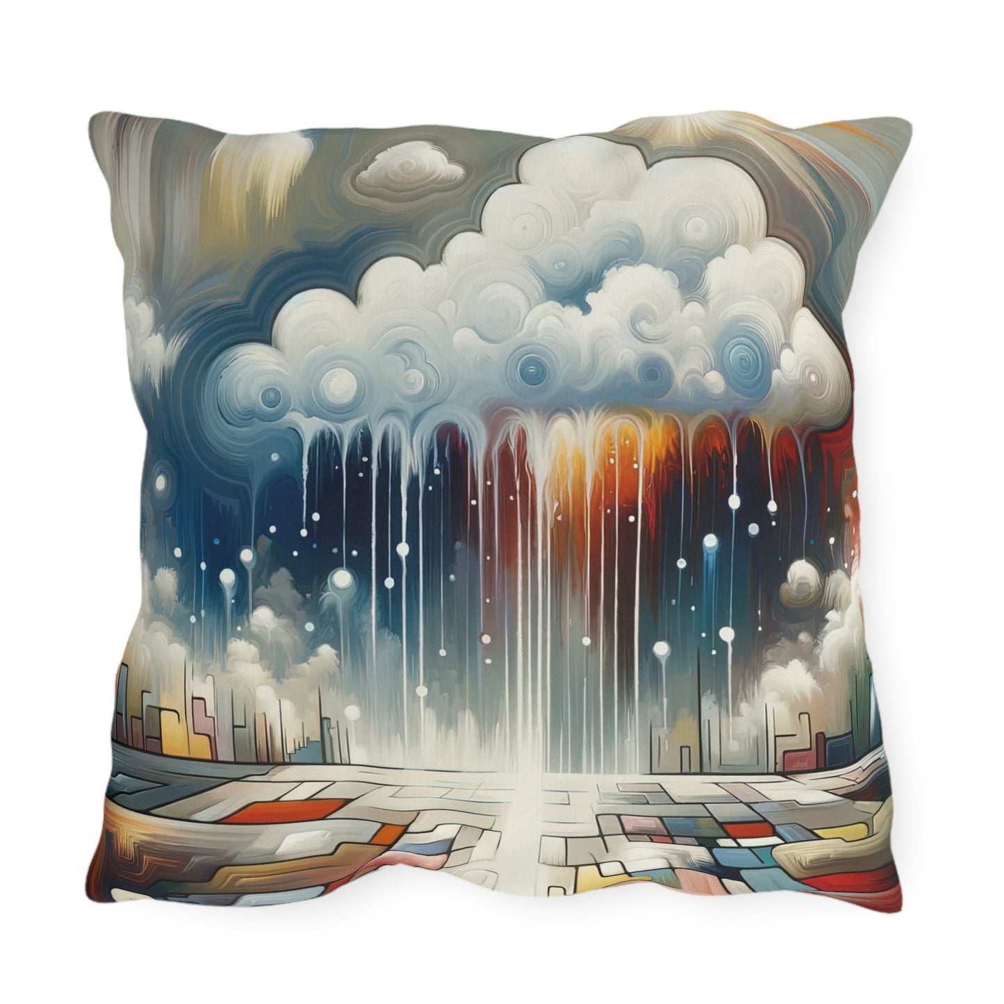 Grounding Silver Clouds Outdoor Pillows