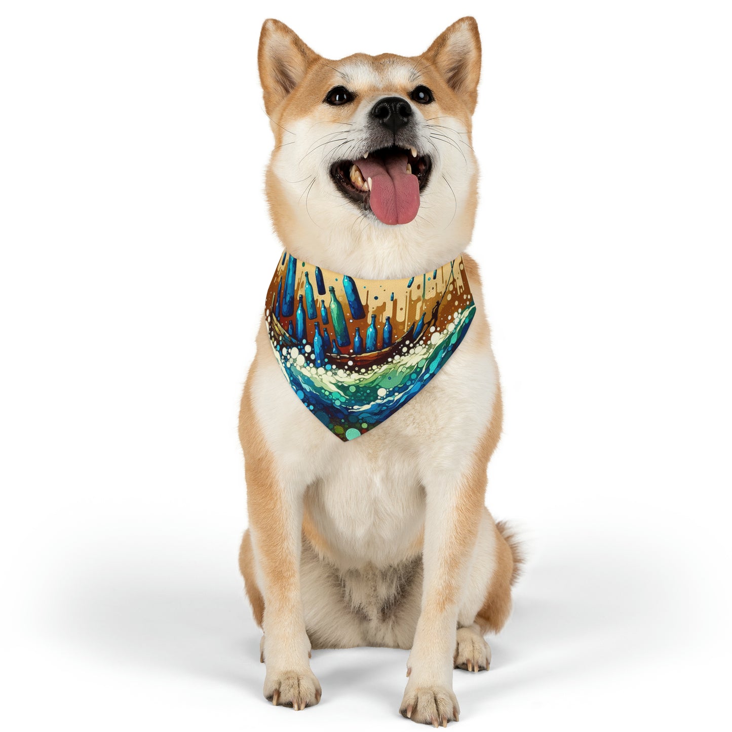 Oceanic Bottle Rescue Pet Bandana Collar