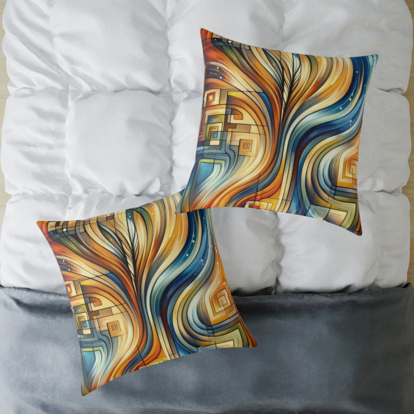 Spiritual Tachism Connection Spun Polyester Pillow