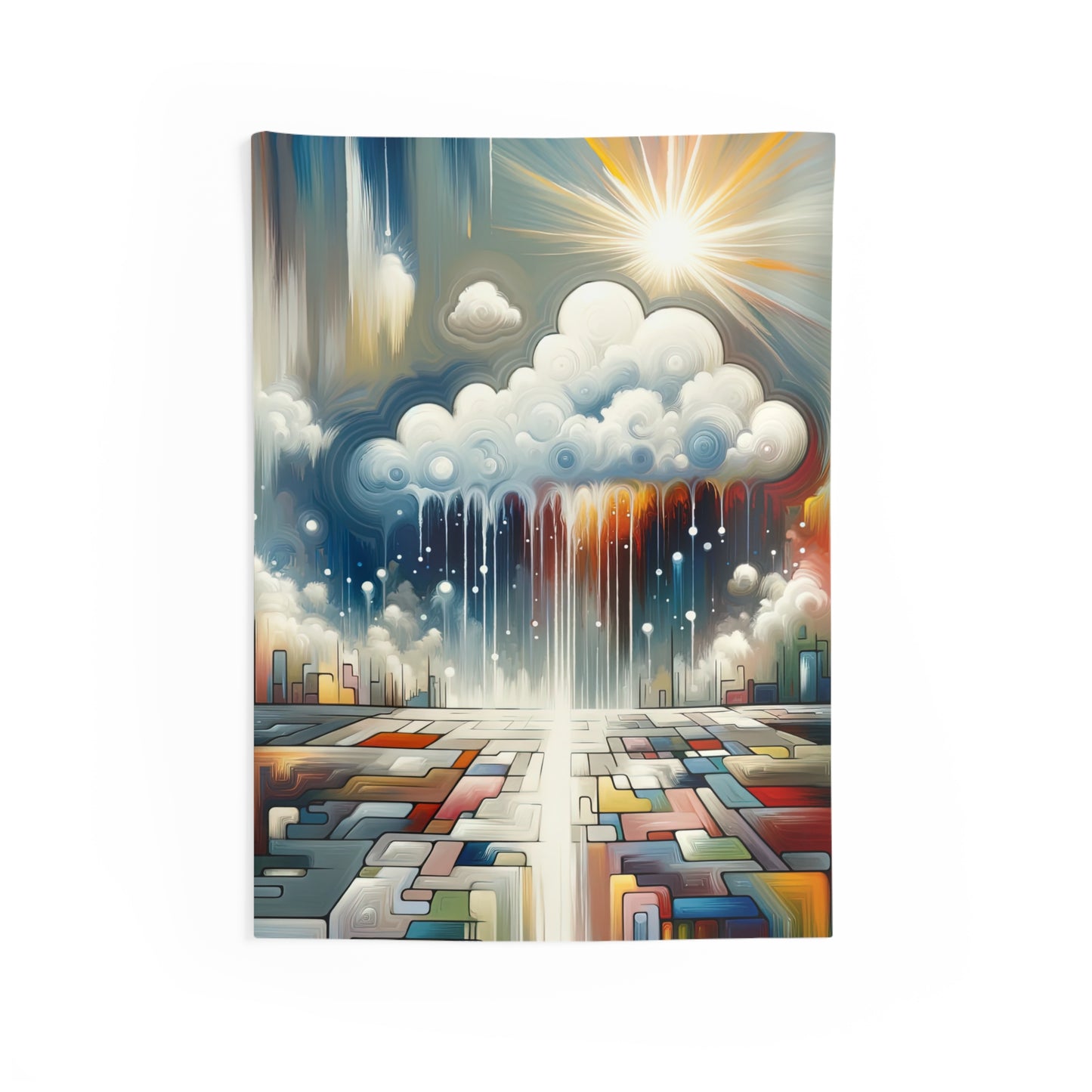 Grounding Silver Clouds Indoor Wall Tapestries