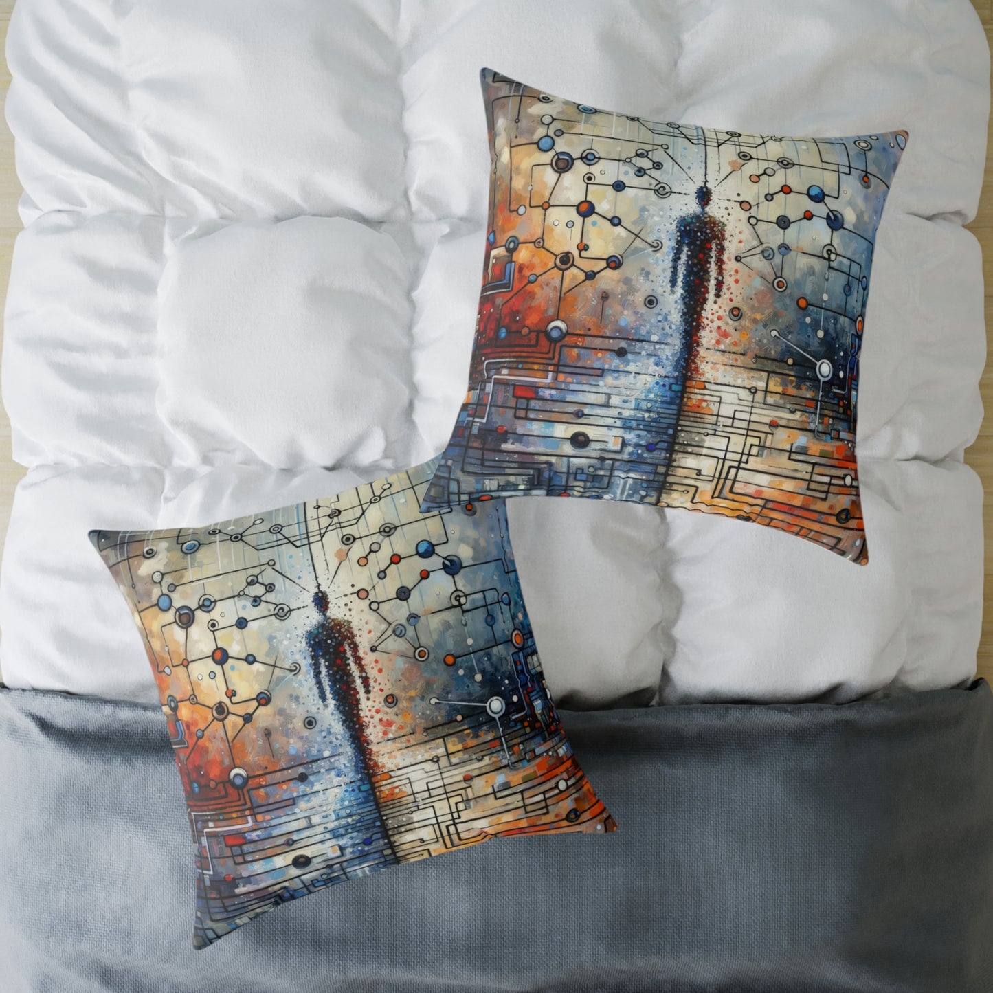 Technological Connectivity Bridge Spun Polyester Pillow