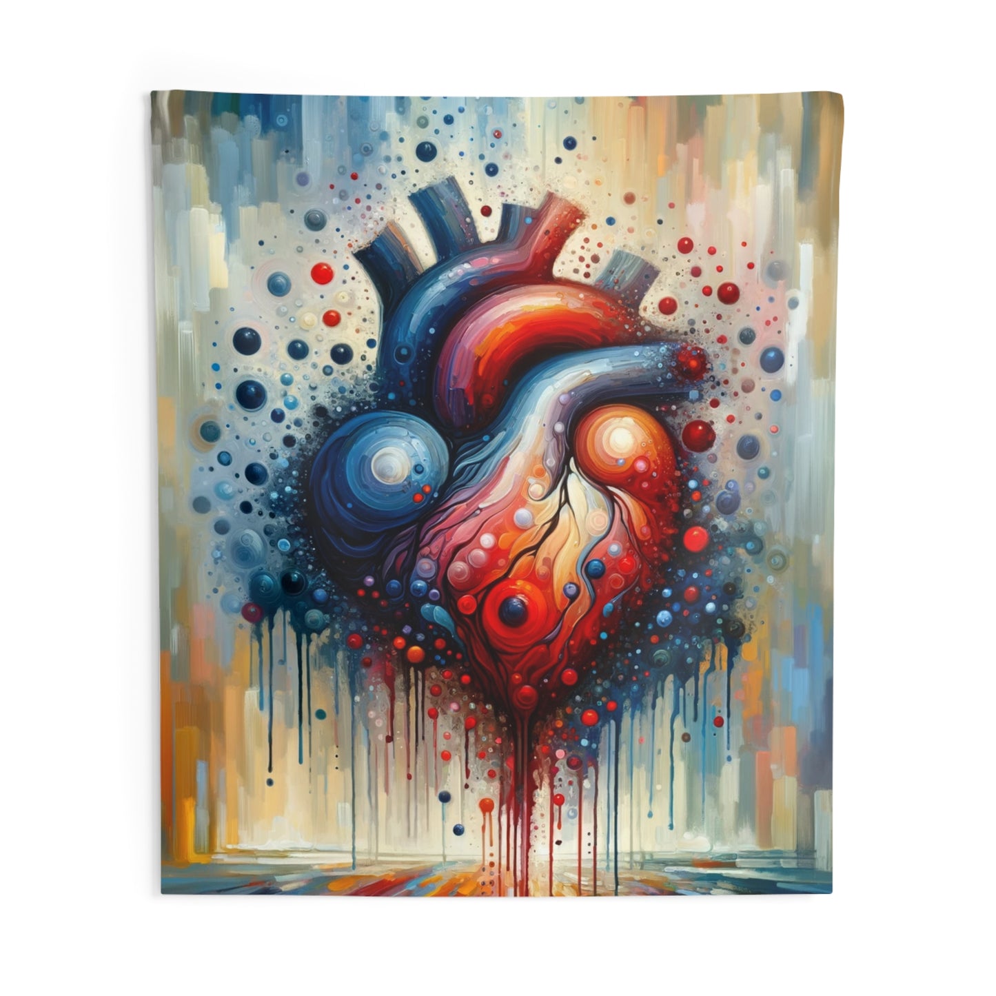 Empathetic Heart Expression Indoor Wall Tapestries
