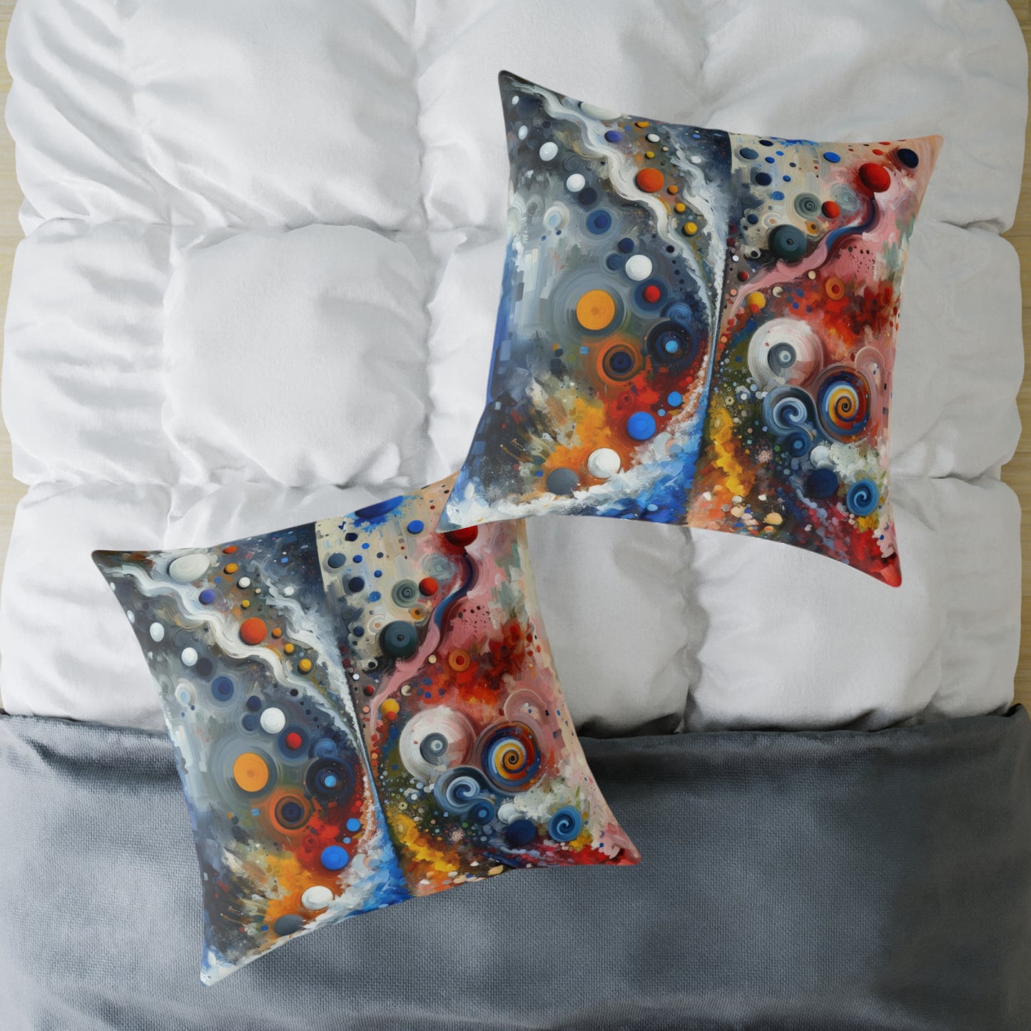 Unity Duality Abstraction Spun Polyester Pillow