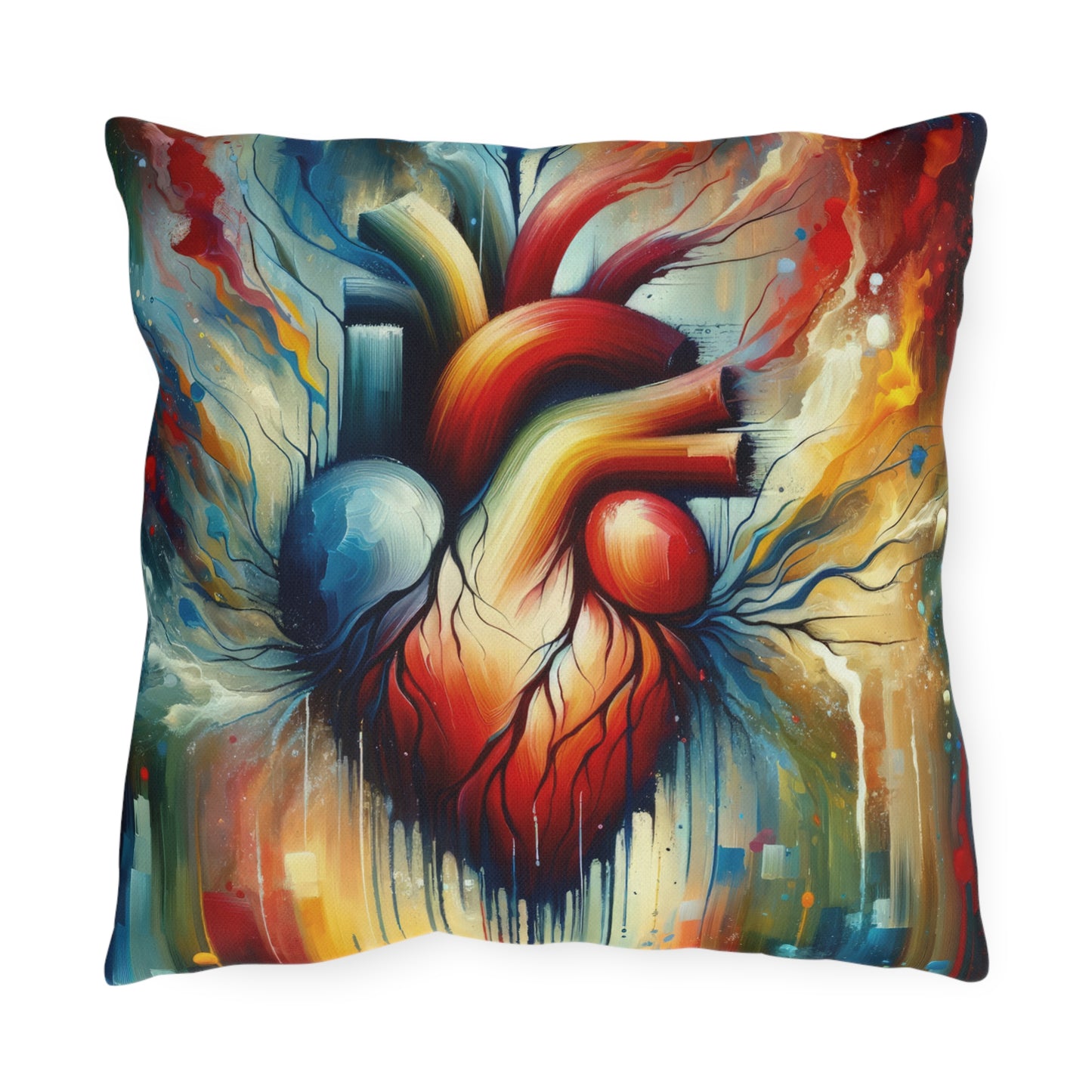 Humanity Heart Unveiled Outdoor Pillows