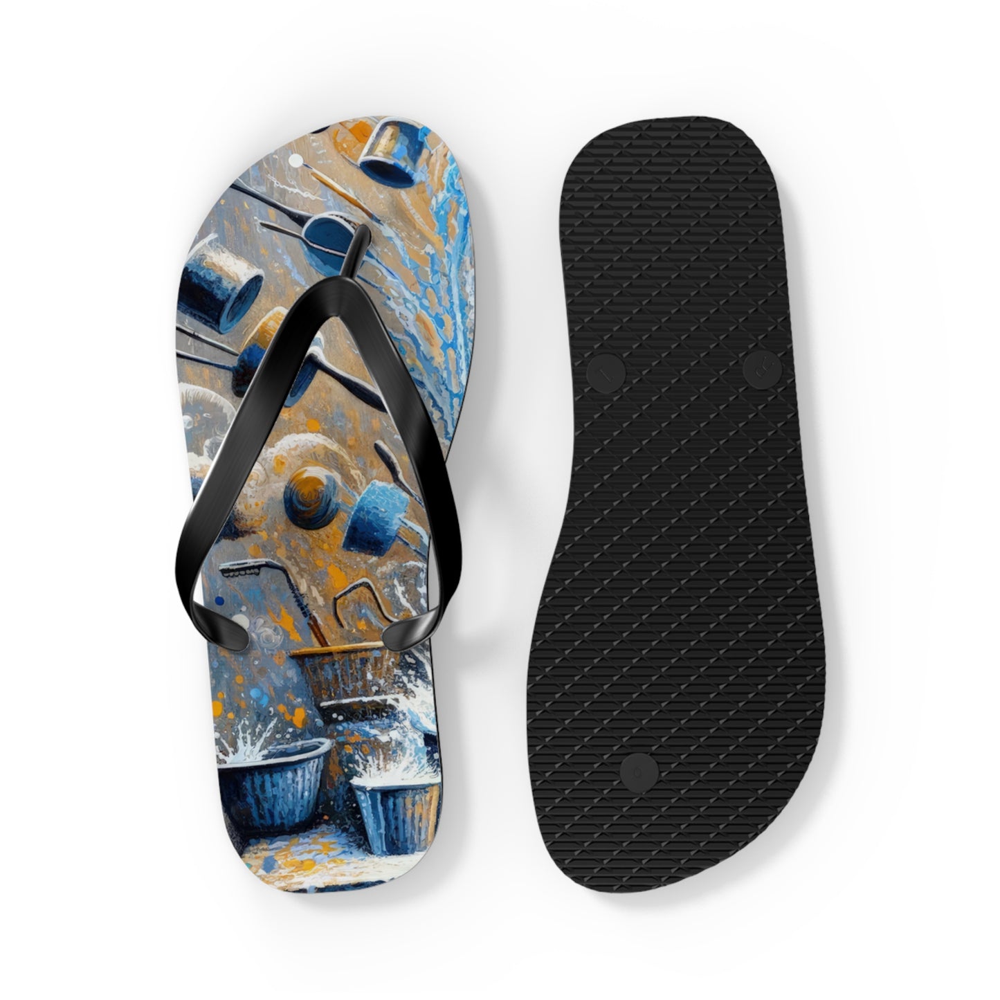 Meditative Kinetic Tachism Flip Flops
