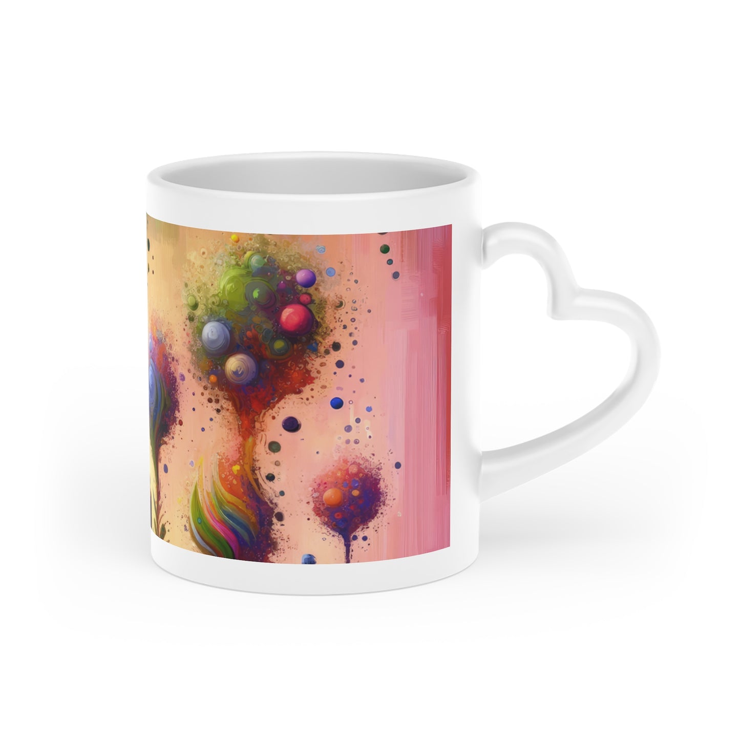 Vibrant Digital Arboriculture Heart-Shaped Mug