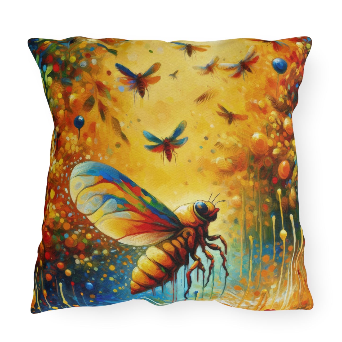 Seasonal Cicada Vibrance Outdoor Pillows